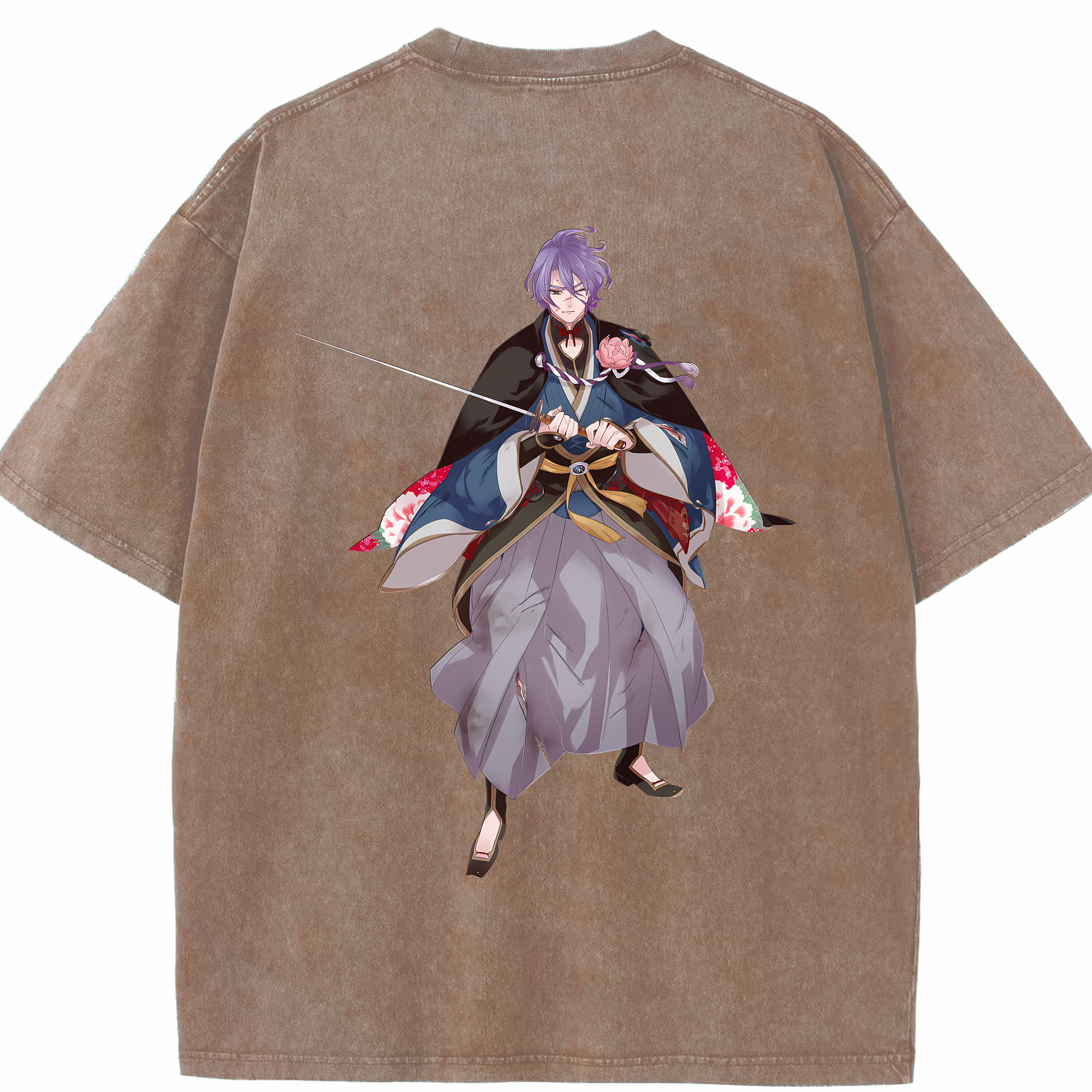 （画像用） 刀剣乱舞 Touken Ranbu 綿100% ヴィンテージ風 半袖Tシャツ（背面プリント）