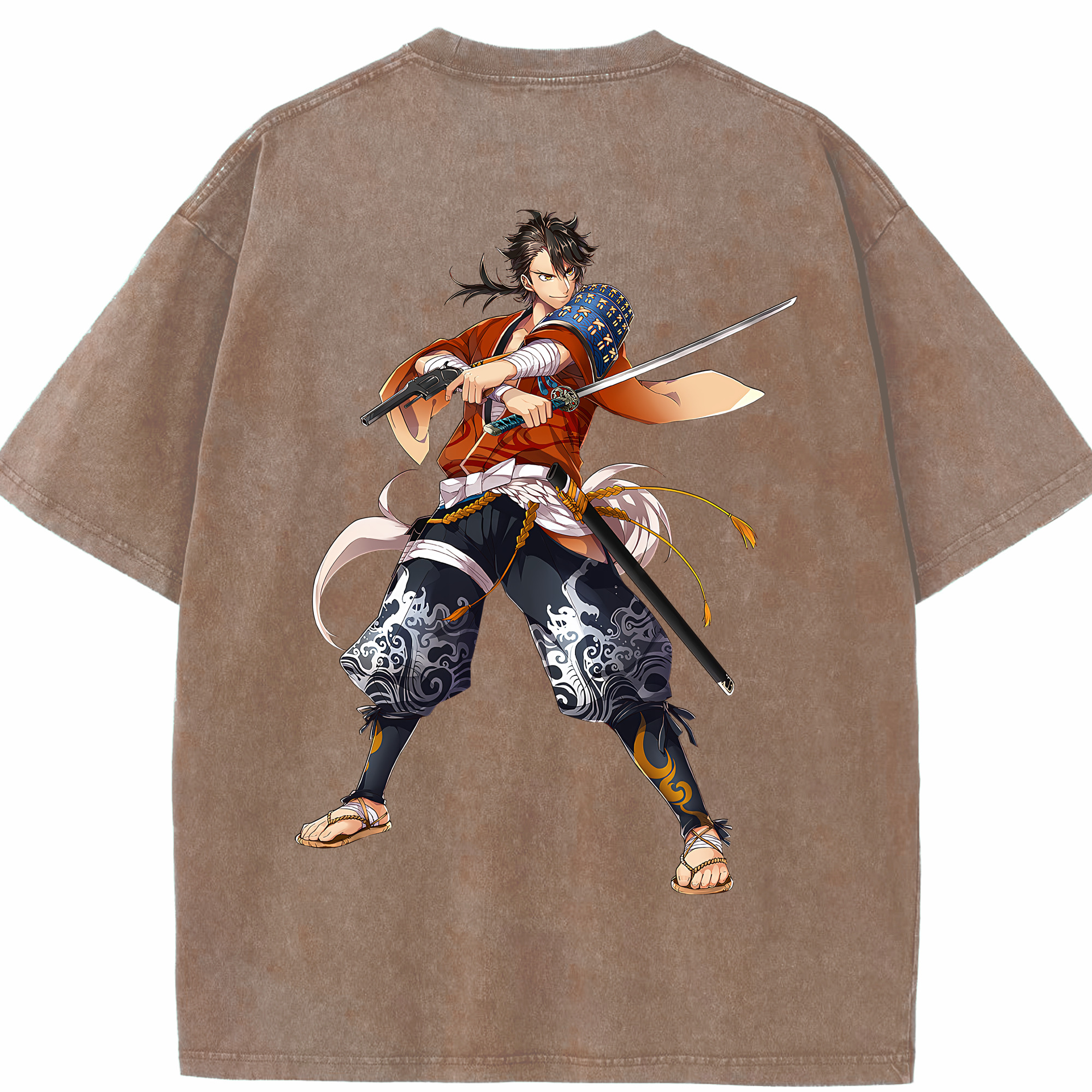 （画像用） 刀剣乱舞 Touken Ranbu 綿100% ヴィンテージ風 半袖Tシャツ（背面プリント）