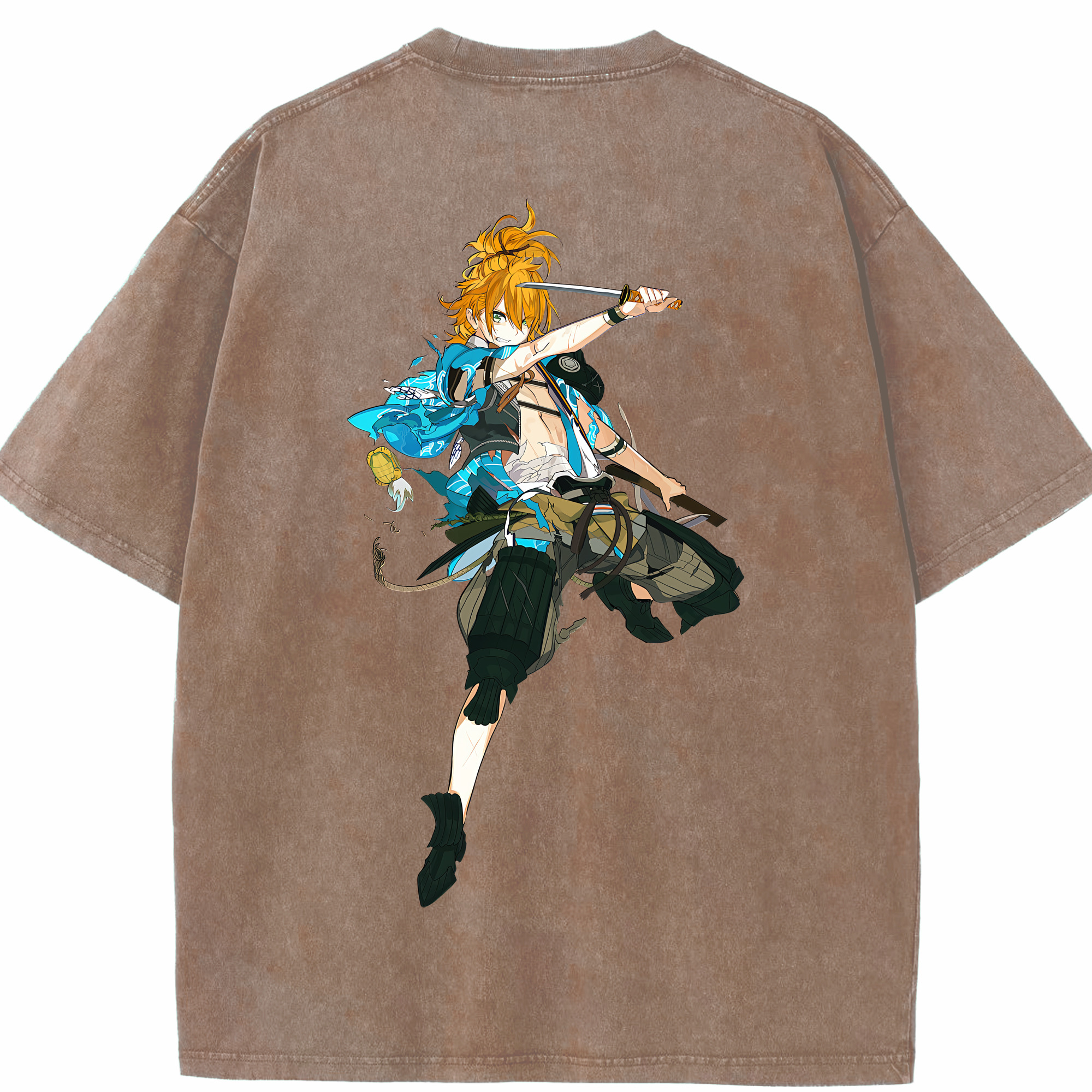 （画像用） 刀剣乱舞 Touken Ranbu 綿100% ヴィンテージ風 半袖Tシャツ（背面プリント）