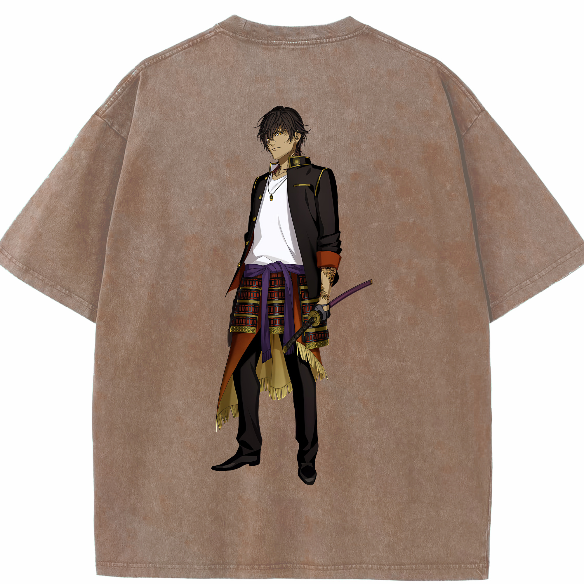 （画像用） 刀剣乱舞 Touken Ranbu 綿100% ヴィンテージ風 半袖Tシャツ（背面プリント）
