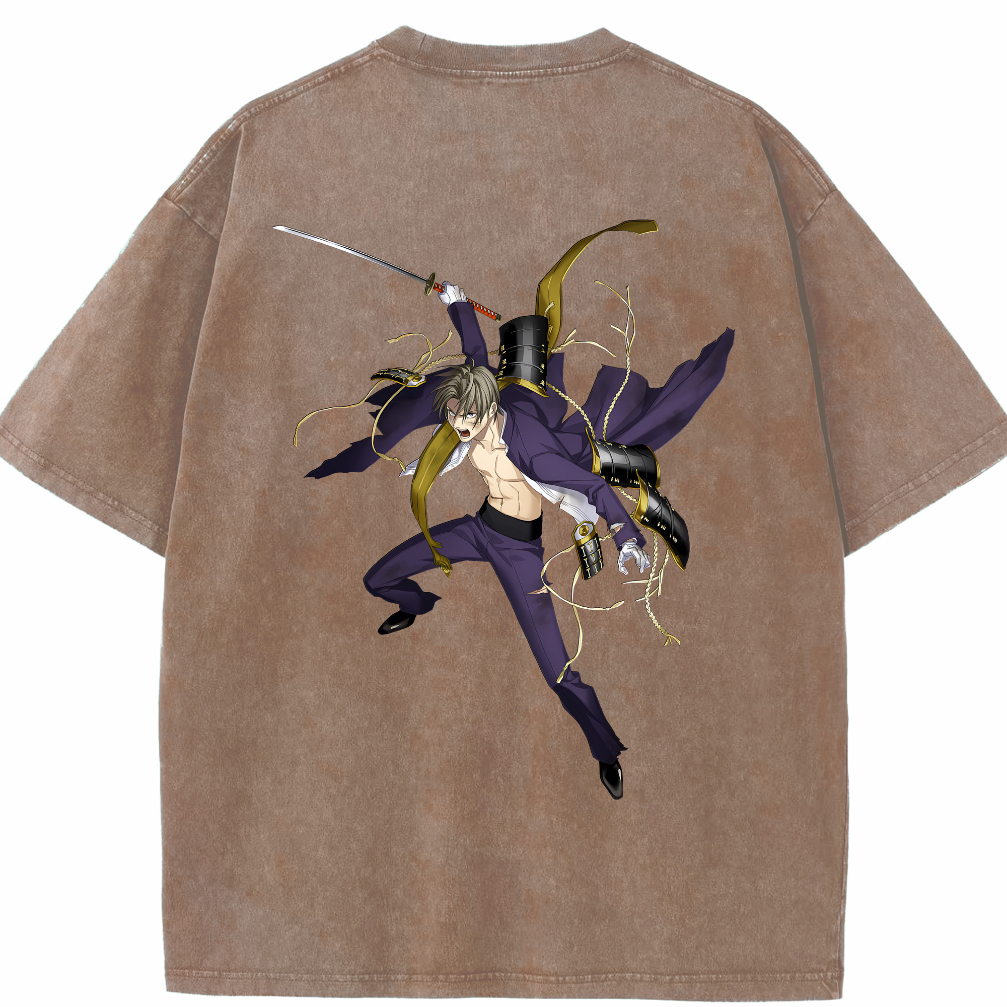（画像用） 刀剣乱舞 Touken Ranbu 綿100% ヴィンテージ風 半袖Tシャツ（背面プリント）