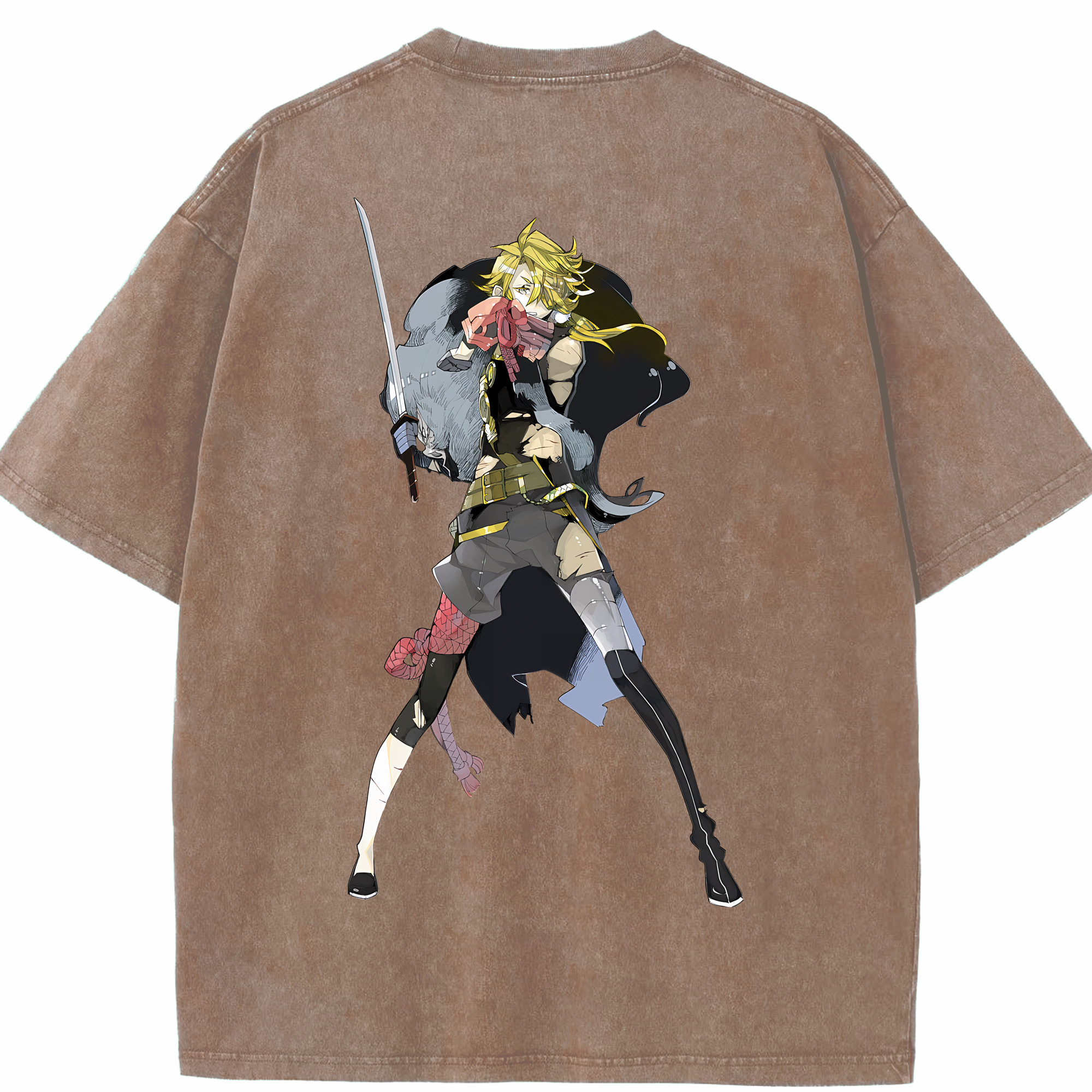 （画像用） 刀剣乱舞 Touken Ranbu 綿100% ヴィンテージ風 半袖Tシャツ（背面プリント）
