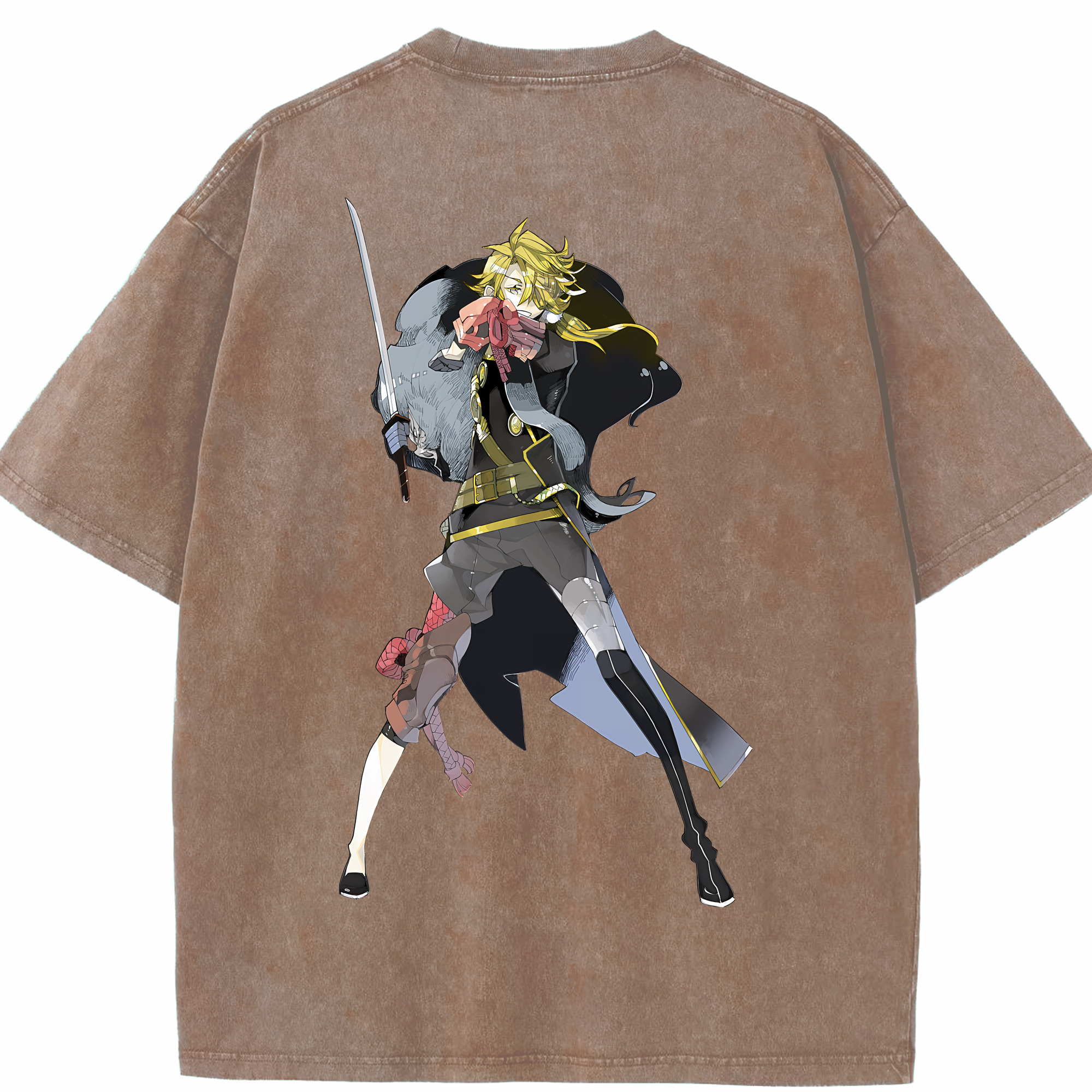 （画像用） 刀剣乱舞 Touken Ranbu 綿100% ヴィンテージ風 半袖Tシャツ（背面プリント）