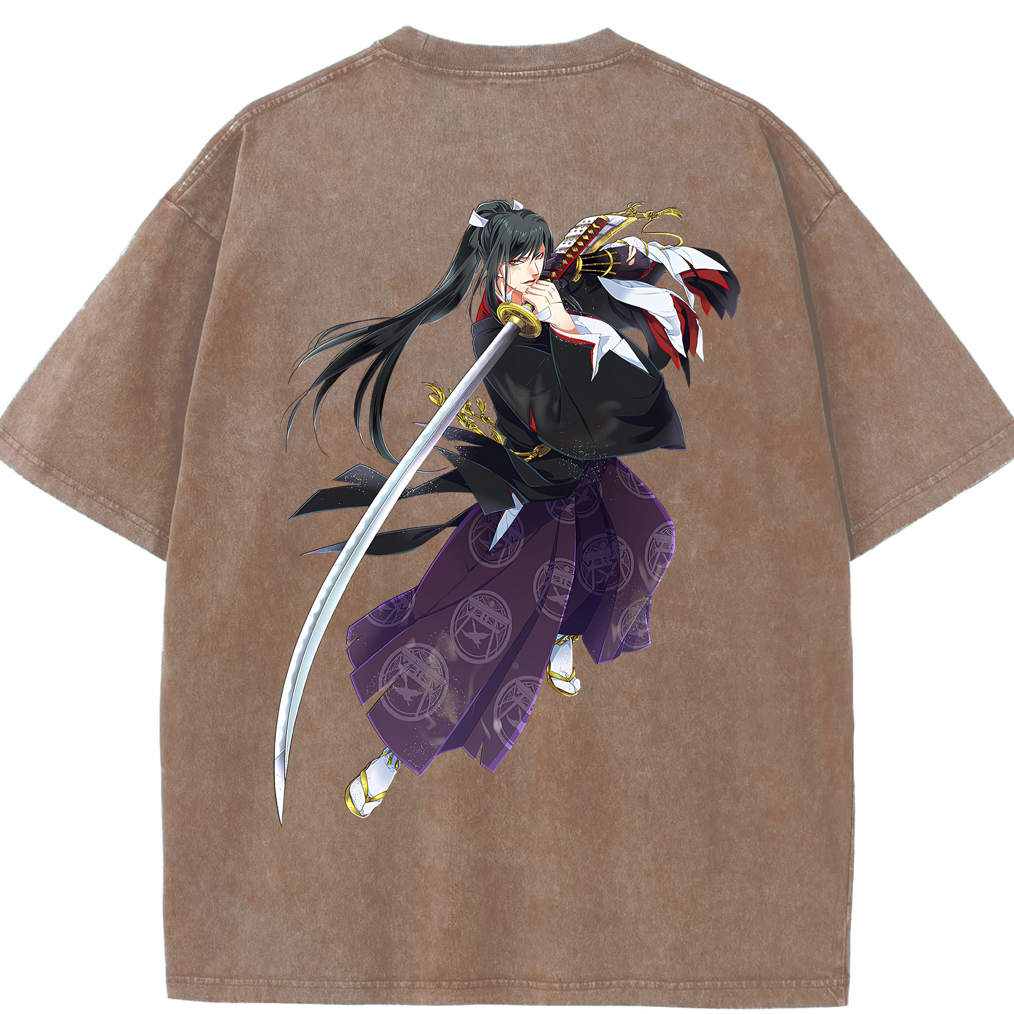 （画像用） 刀剣乱舞 Touken Ranbu 綿100% ヴィンテージ風 半袖Tシャツ（背面プリント）