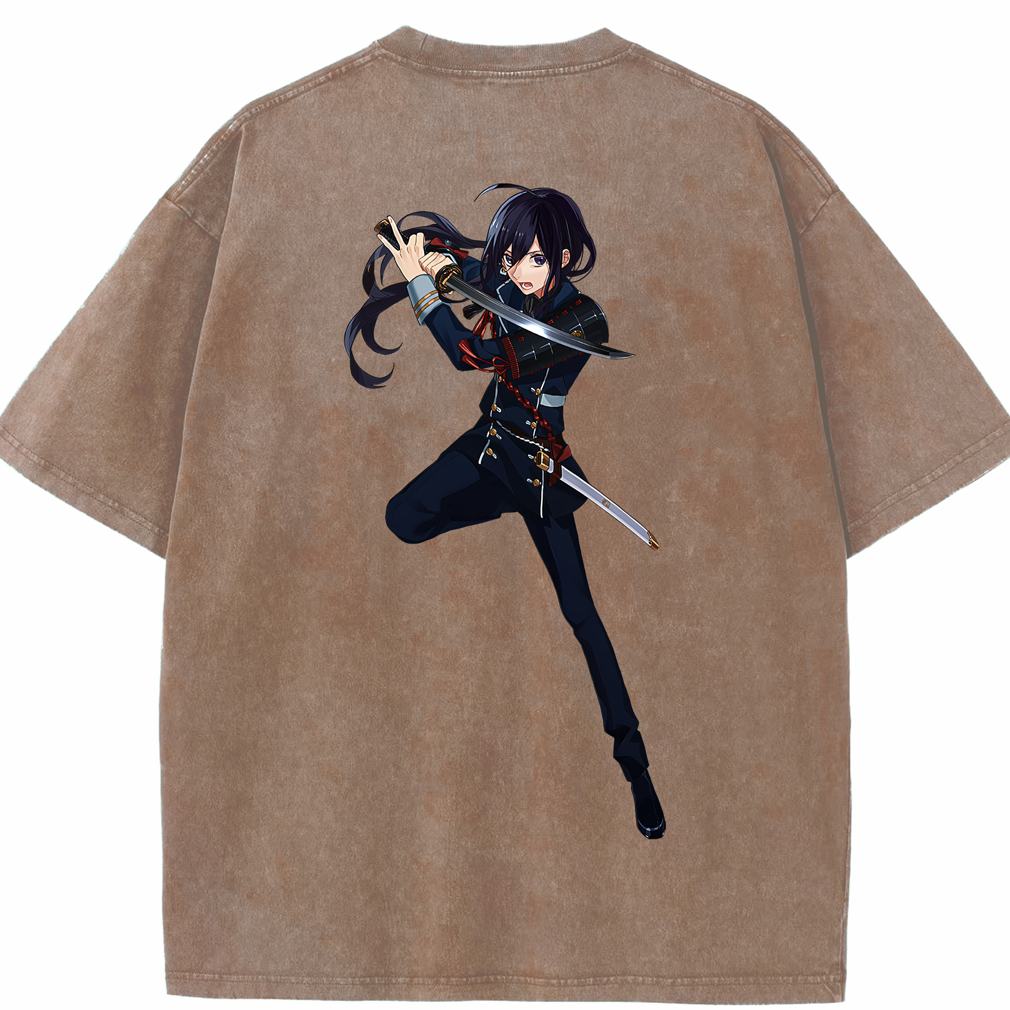 （画像用） 刀剣乱舞 Touken Ranbu 綿100% ヴィンテージ風 半袖Tシャツ（背面プリント）
