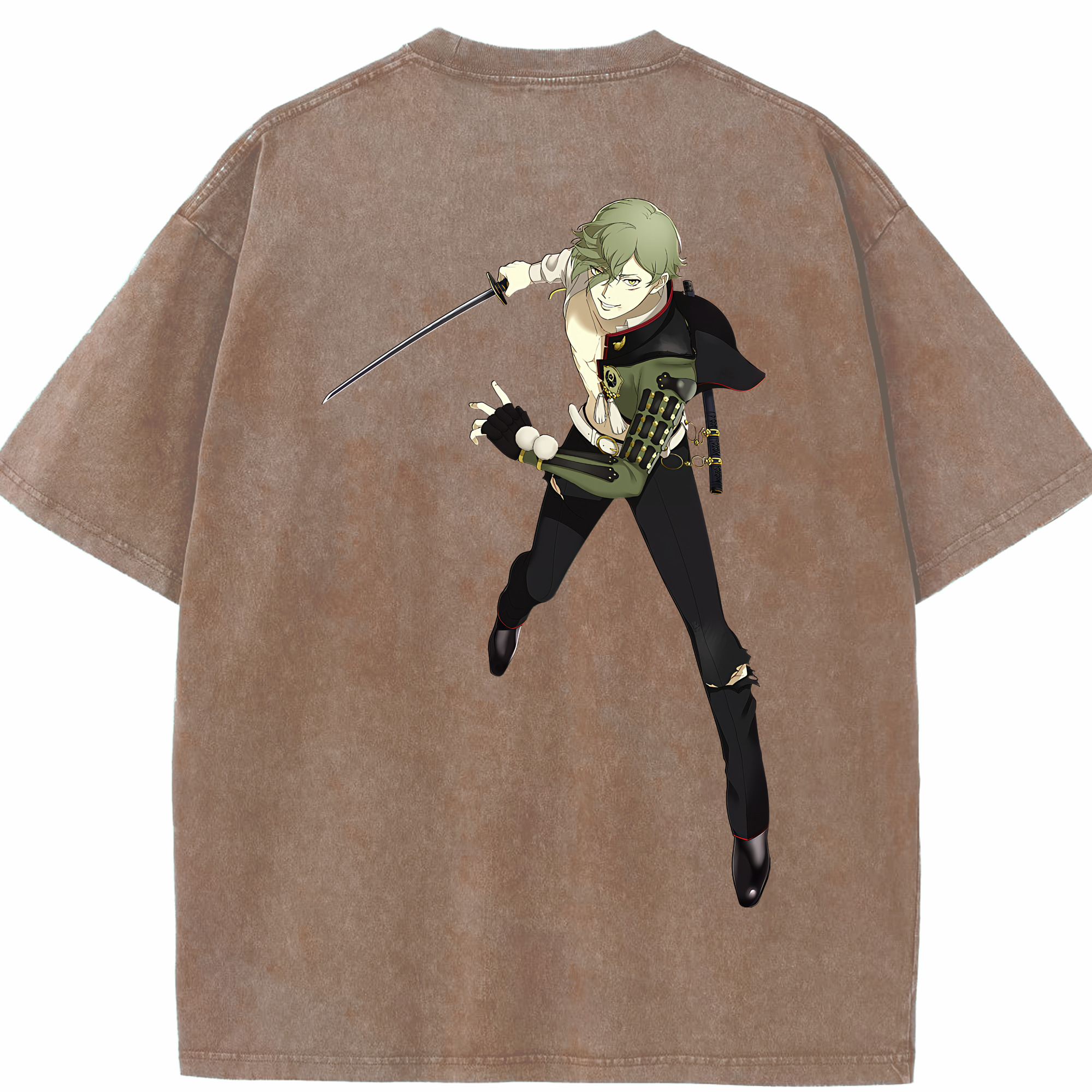 （画像用） 刀剣乱舞 Touken Ranbu 綿100% ヴィンテージ風 半袖Tシャツ（背面プリント）