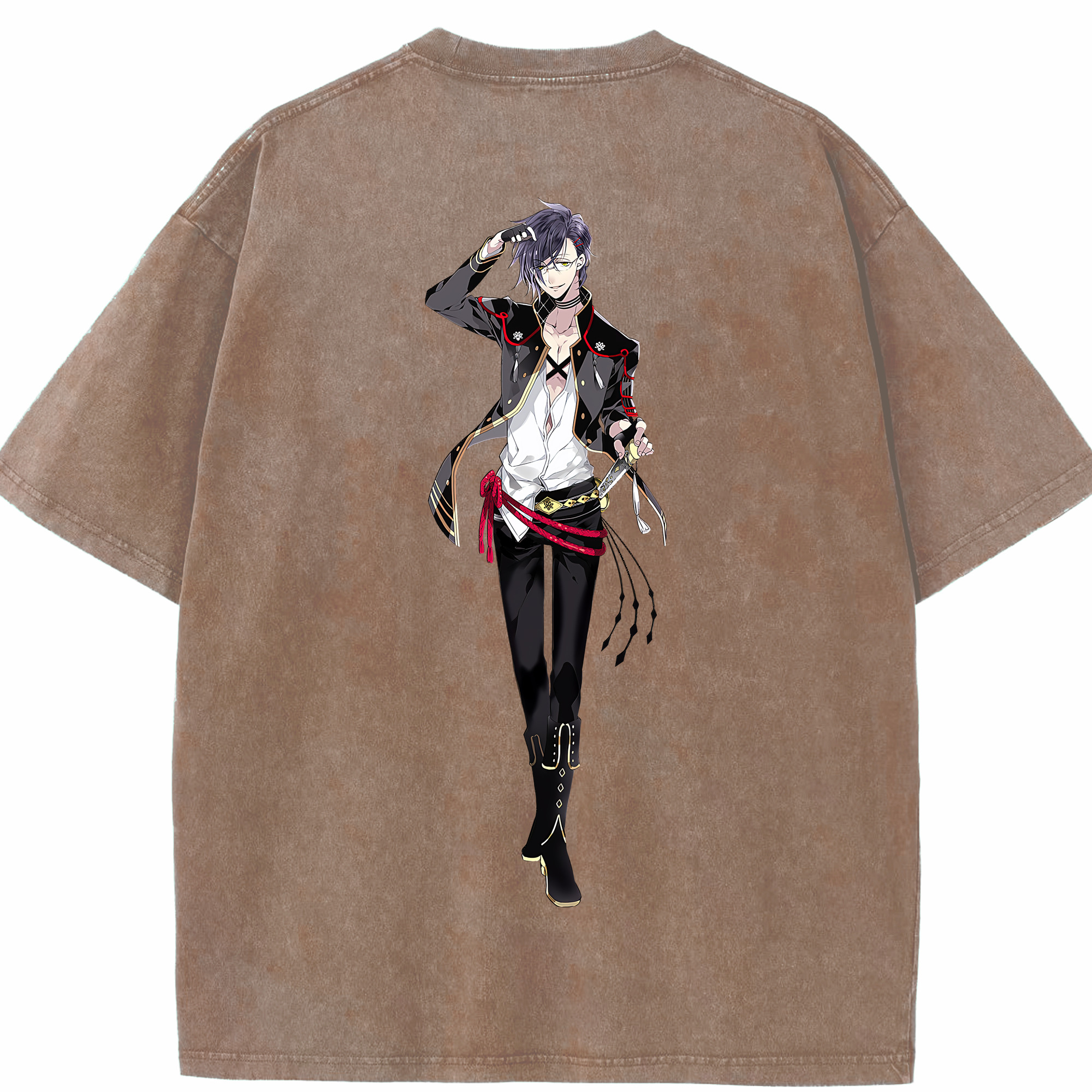 （画像用） 刀剣乱舞 Touken Ranbu 綿100% ヴィンテージ風 半袖Tシャツ（背面プリント）