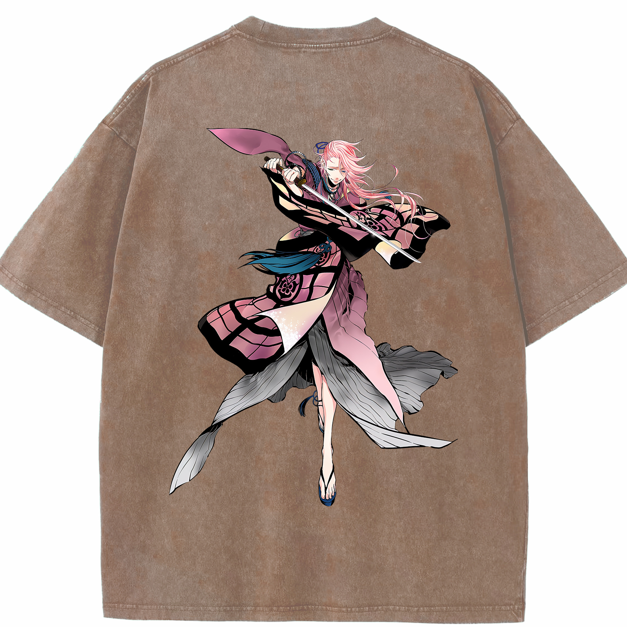 （画像用） 刀剣乱舞 Touken Ranbu 綿100% ヴィンテージ風 半袖Tシャツ（背面プリント）