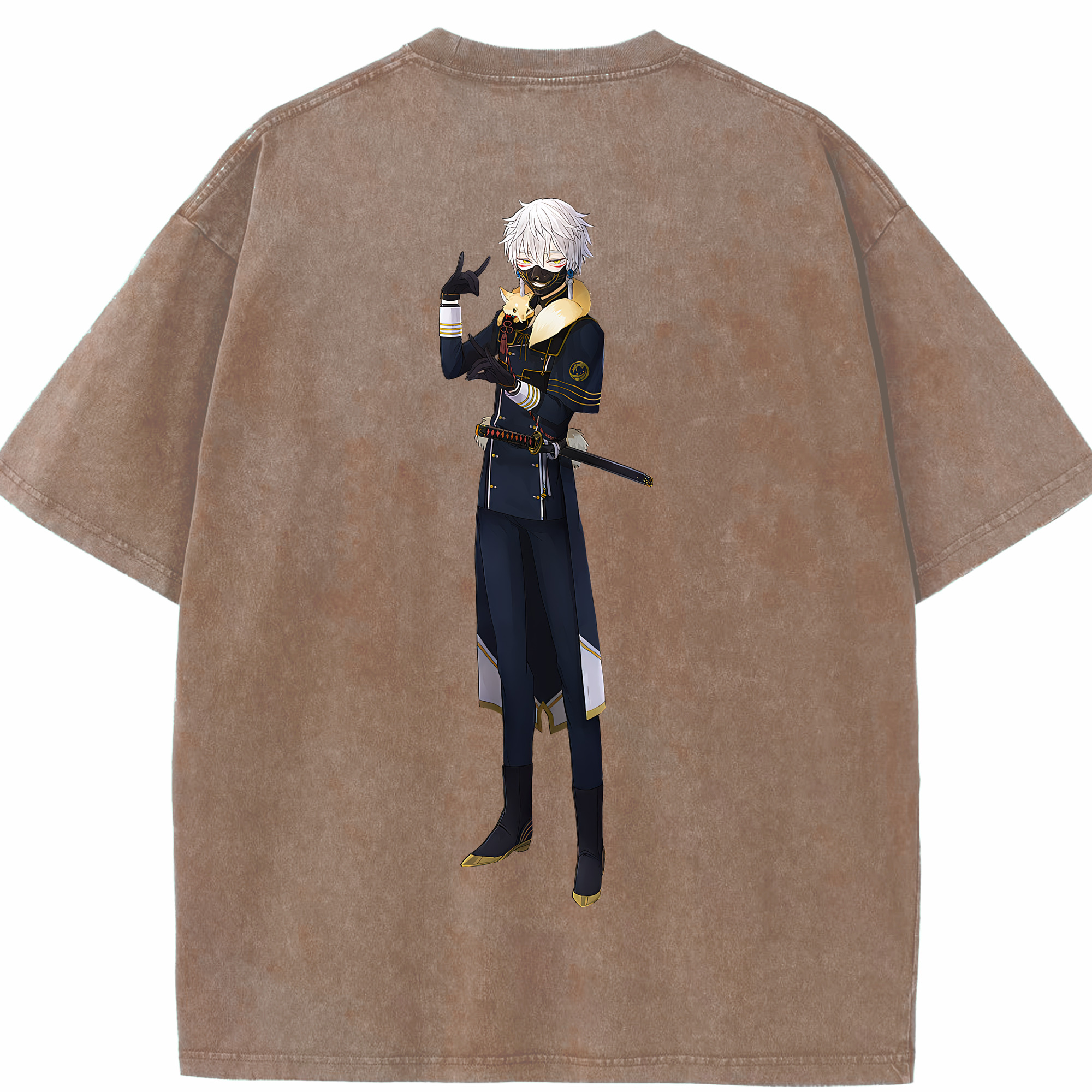 （画像用） 刀剣乱舞 Touken Ranbu 綿100% ヴィンテージ風 半袖Tシャツ（背面プリント）