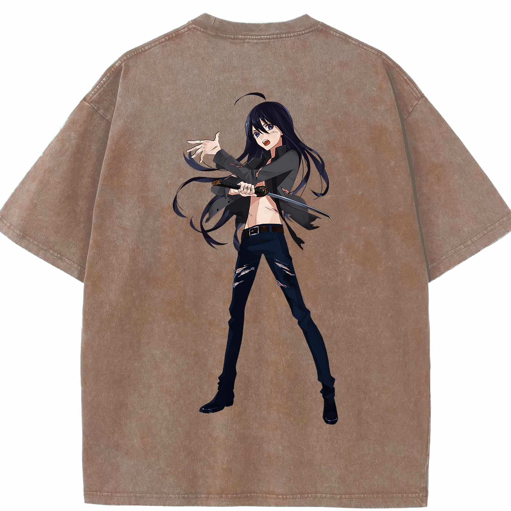 （画像用） 刀剣乱舞 Touken Ranbu 綿100% ヴィンテージ風 半袖Tシャツ（背面プリント）