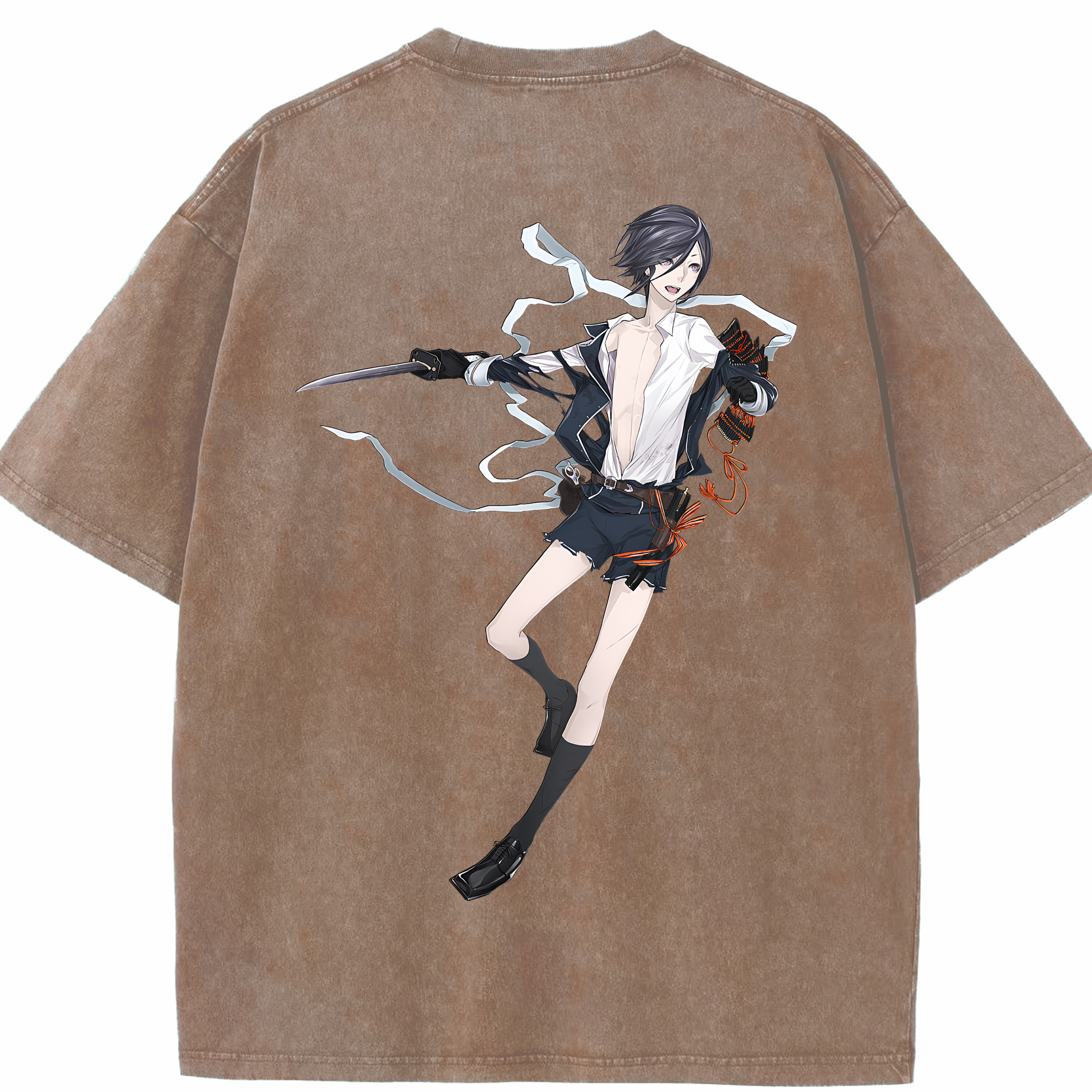 （画像用） 刀剣乱舞 Touken Ranbu 綿100% ヴィンテージ風 半袖Tシャツ（背面プリント）