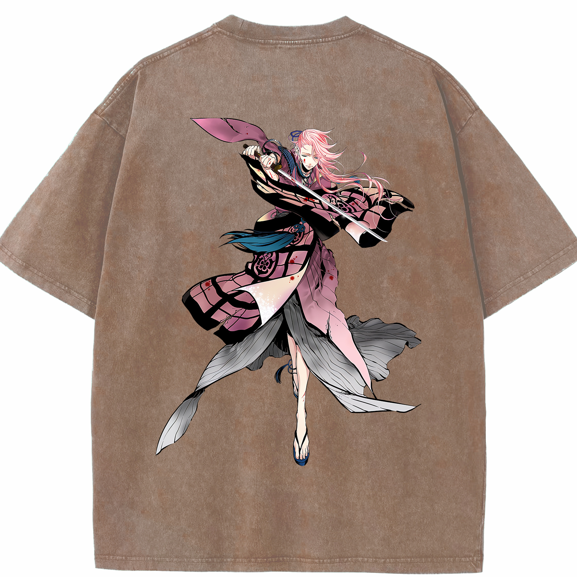 （画像用） 刀剣乱舞 Touken Ranbu 綿100% ヴィンテージ風 半袖Tシャツ（背面プリント）
