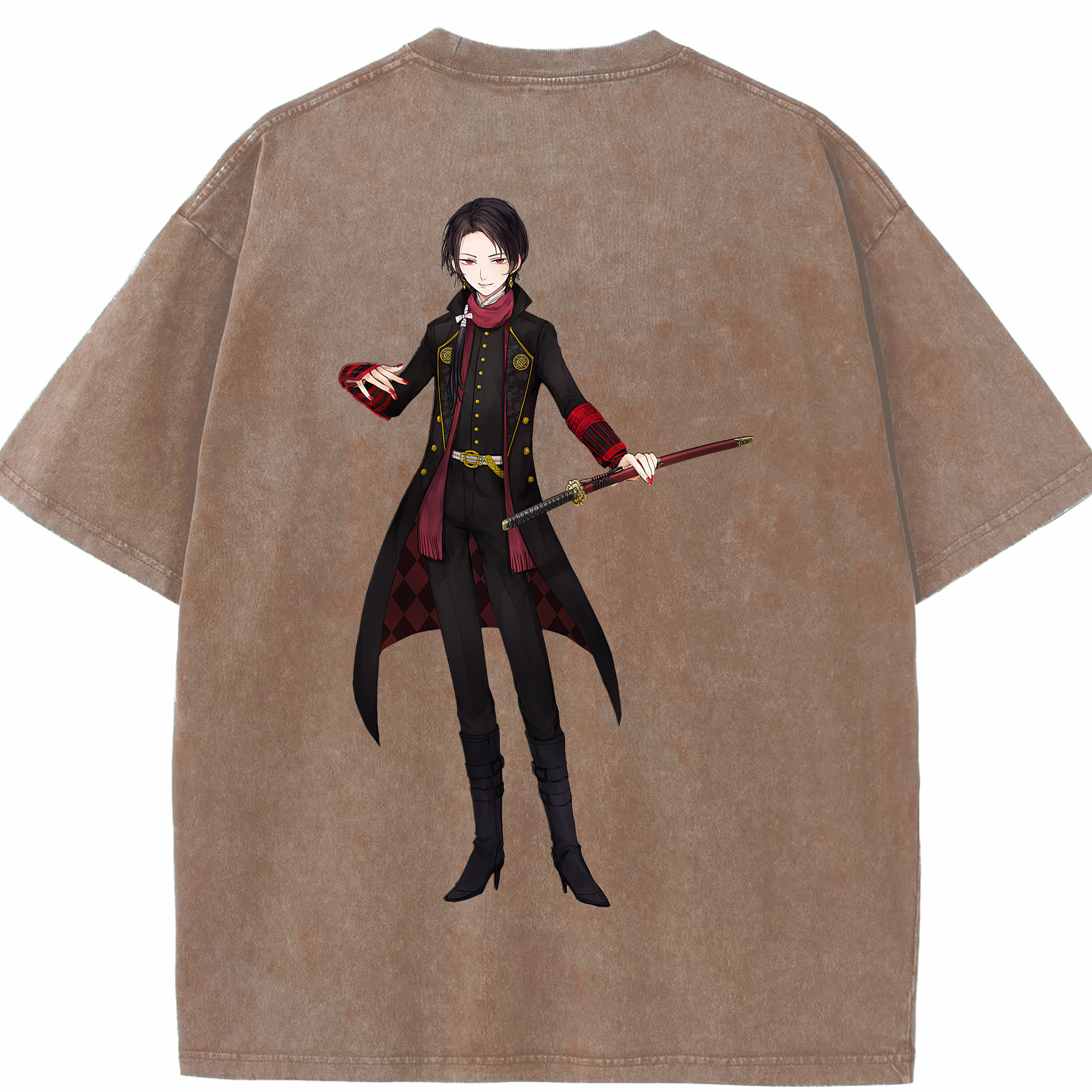 （画像用） 刀剣乱舞 Touken Ranbu 綿100% ヴィンテージ風 半袖Tシャツ（背面プリント）
