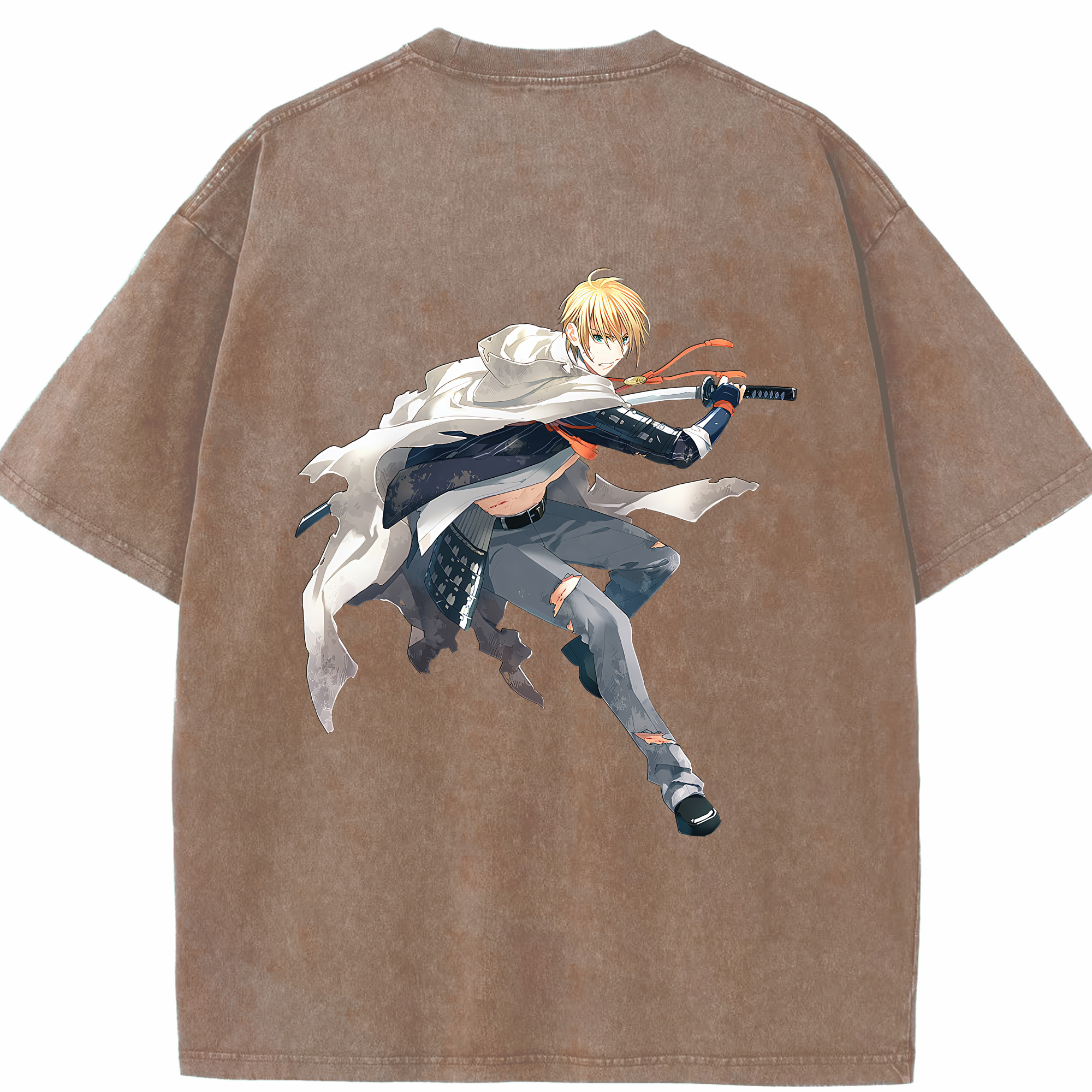 （画像用） 刀剣乱舞 Touken Ranbu 綿100% ヴィンテージ風 半袖Tシャツ（背面プリント）