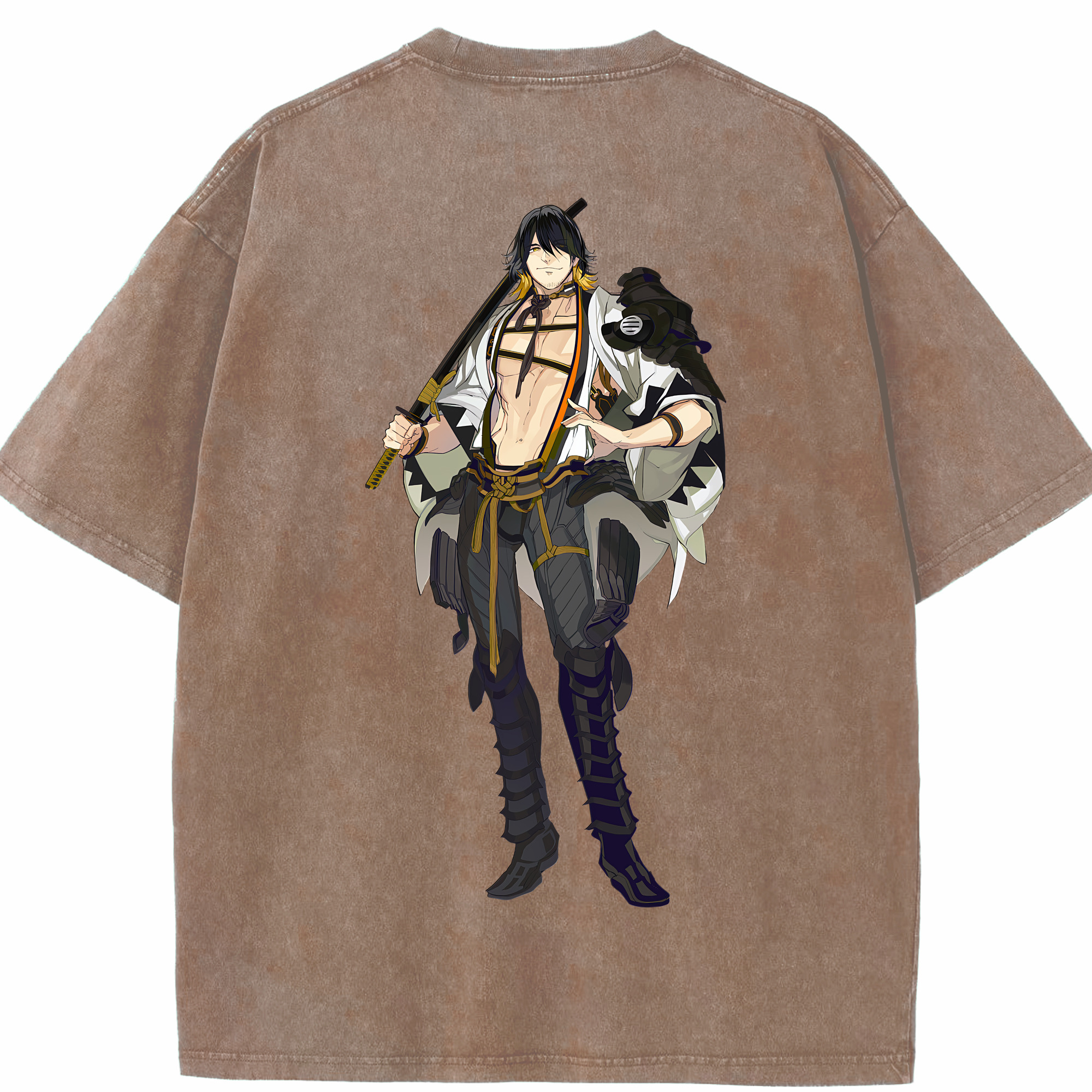 （画像用） 刀剣乱舞 Touken Ranbu 綿100% ヴィンテージ風 半袖Tシャツ（背面プリント）