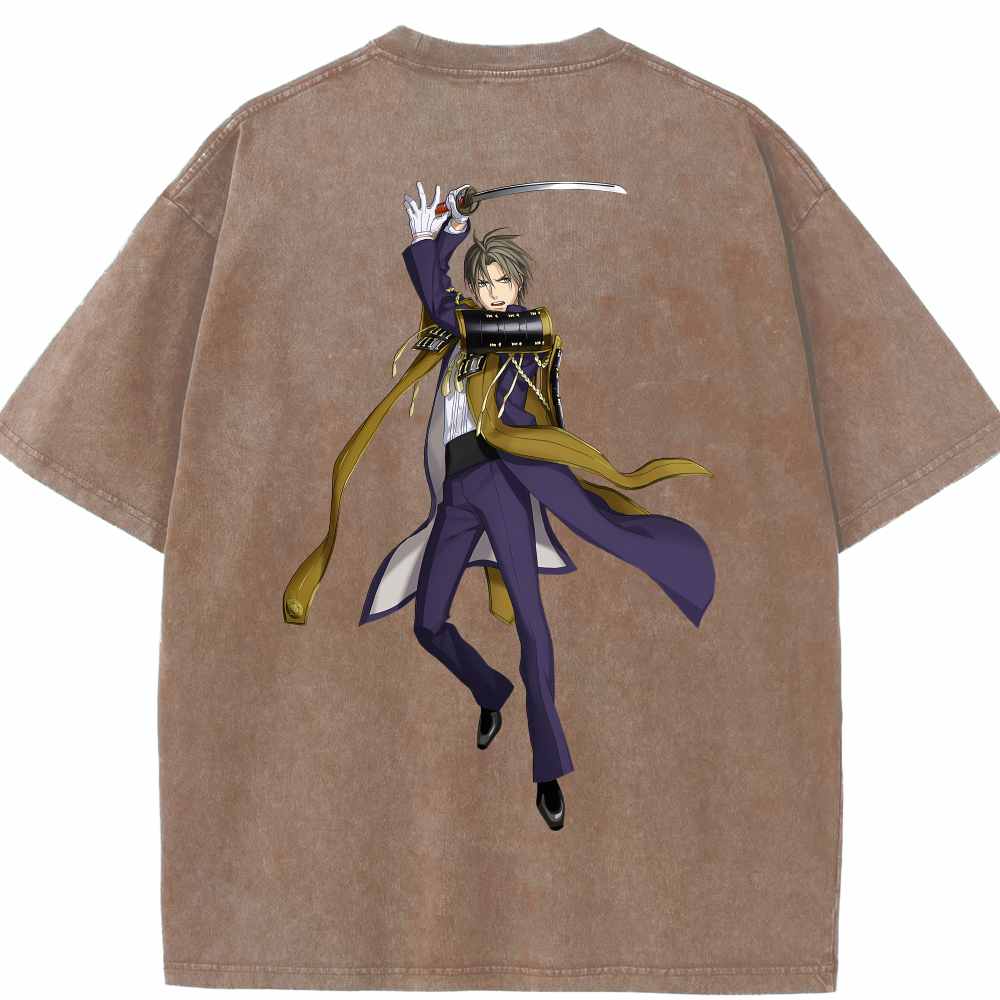 （画像用） 刀剣乱舞 Touken Ranbu 綿100% ヴィンテージ風 半袖Tシャツ（背面プリント）