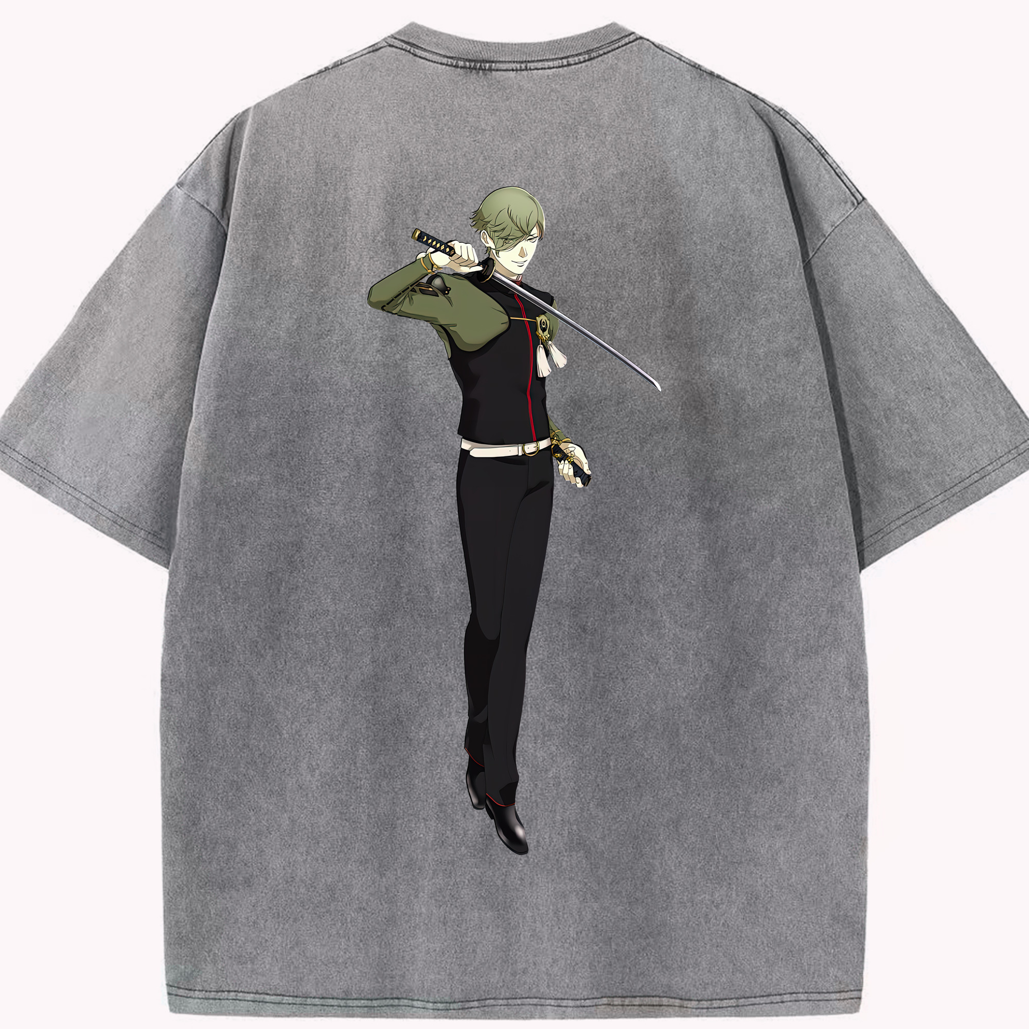 （画像用） 刀剣乱舞 Touken Ranbu 綿100% ヴィンテージ風 半袖Tシャツ（背面プリント）