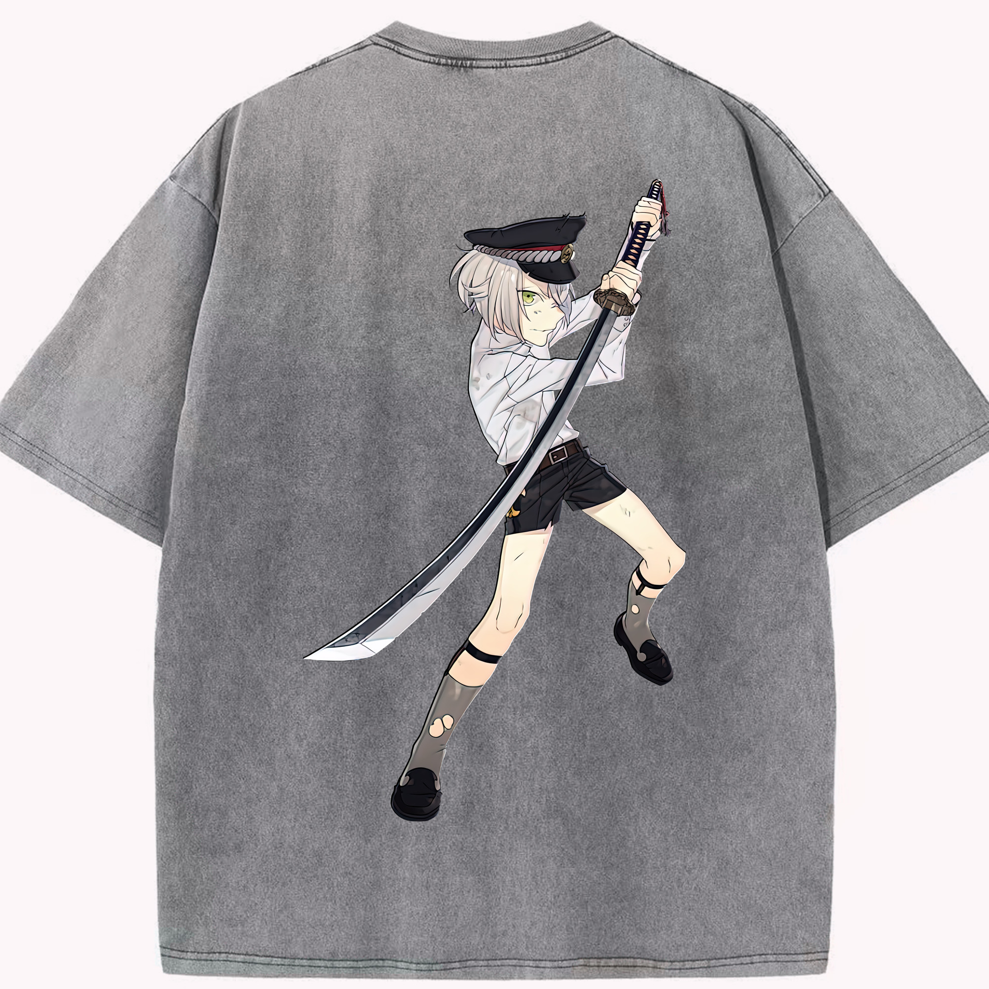 （画像用） 刀剣乱舞 Touken Ranbu 綿100% ヴィンテージ風 半袖Tシャツ（背面プリント）
