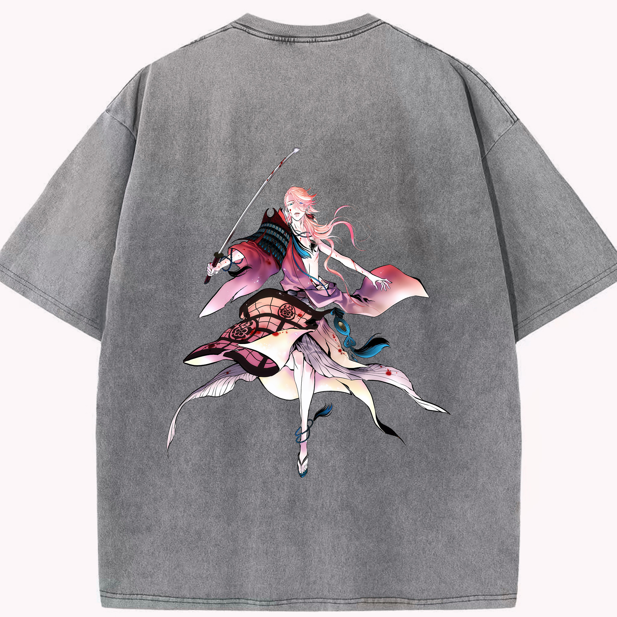 （画像用） 刀剣乱舞 Touken Ranbu 綿100% ヴィンテージ風 半袖Tシャツ（背面プリント）