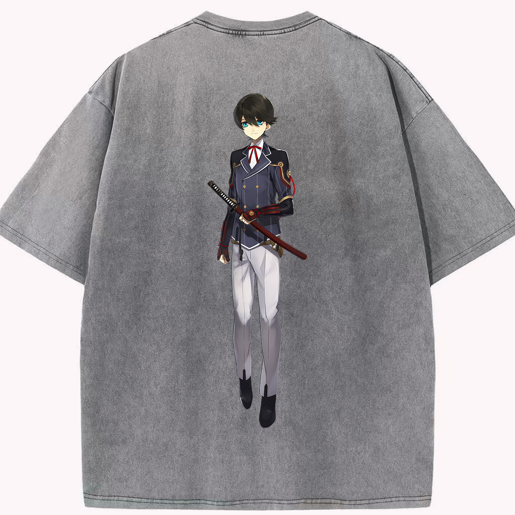 （画像用） 刀剣乱舞 Touken Ranbu 綿100% ヴィンテージ風 半袖Tシャツ（背面プリント）