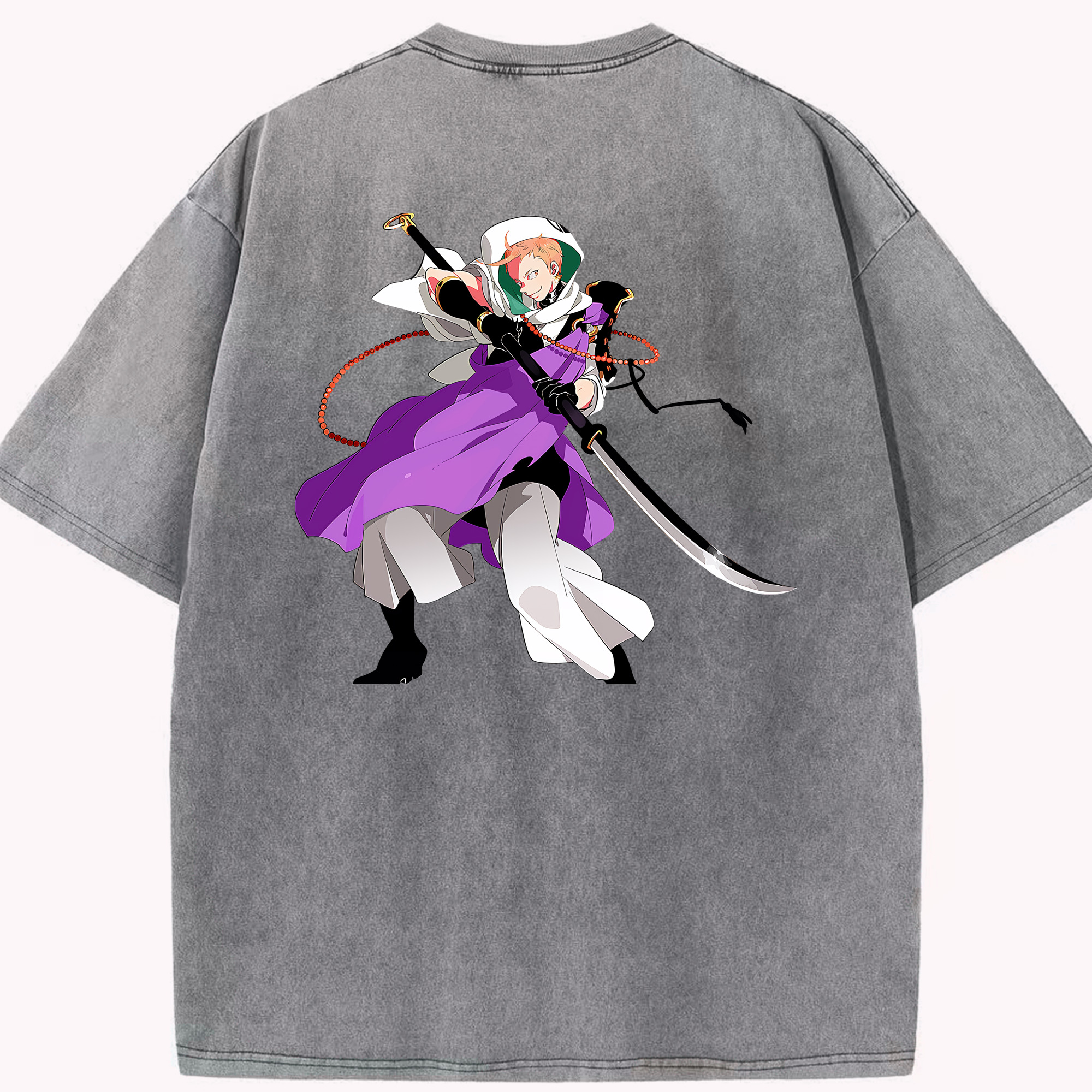 （画像用） 刀剣乱舞 Touken Ranbu 綿100% ヴィンテージ風 半袖Tシャツ（背面プリント）