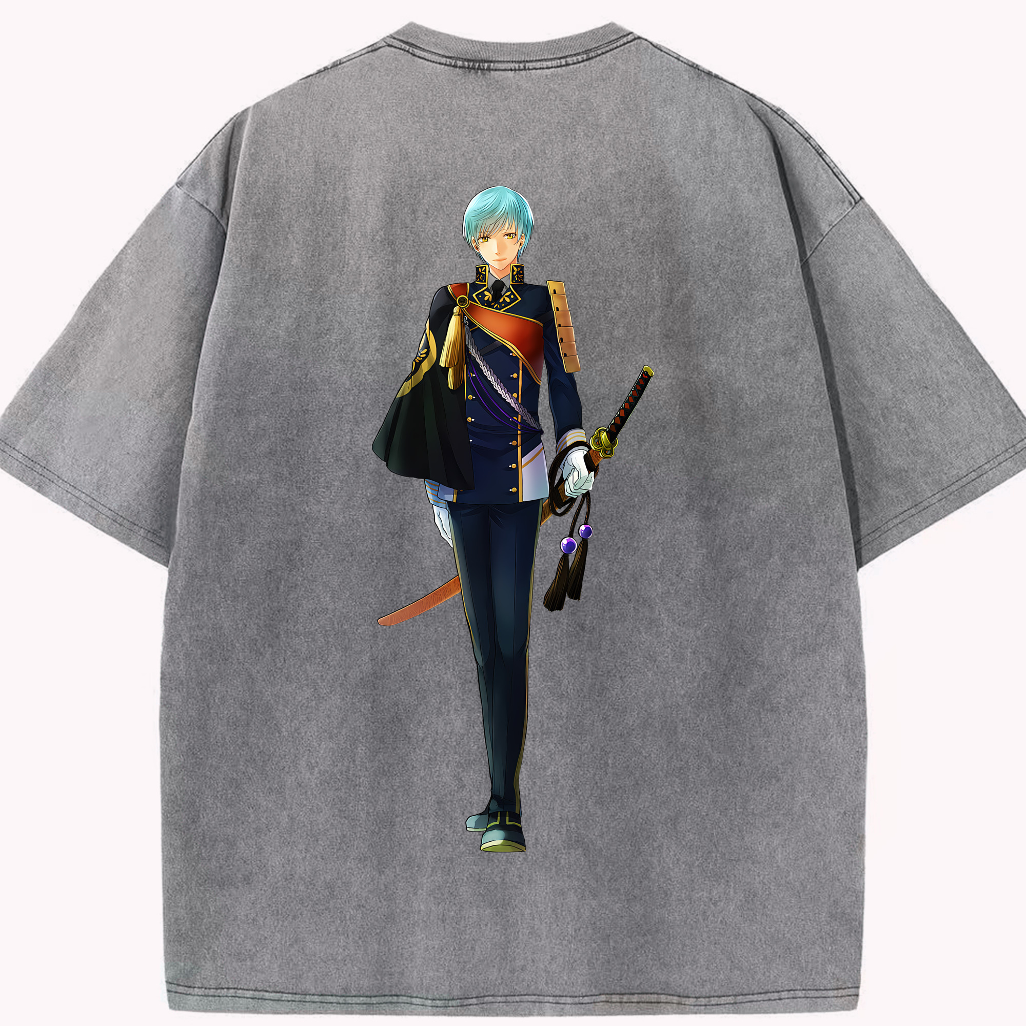 （画像用） 刀剣乱舞 Touken Ranbu 綿100% ヴィンテージ風 半袖Tシャツ（背面プリント）