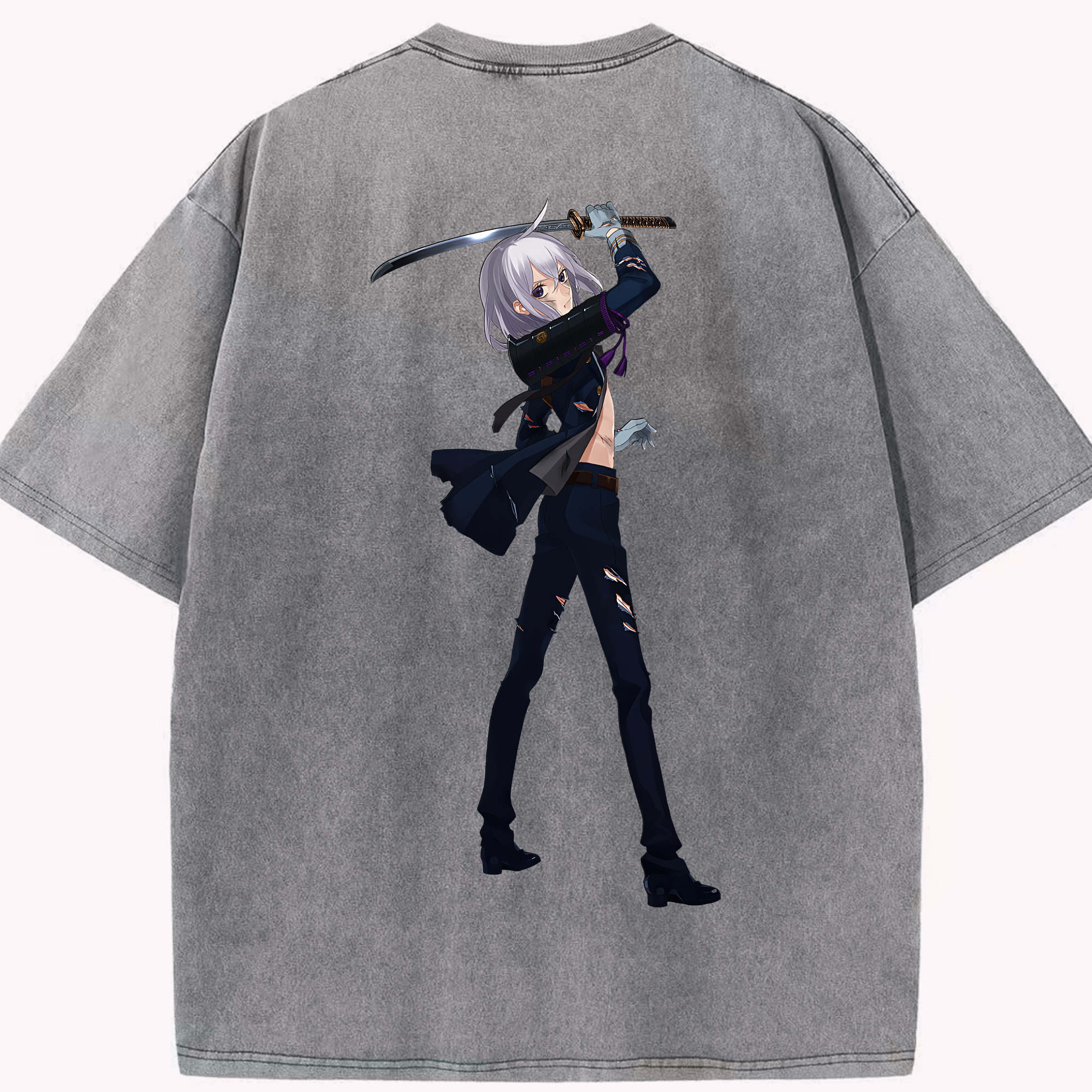 （画像用） 刀剣乱舞 Touken Ranbu 綿100% ヴィンテージ風 半袖Tシャツ（背面プリント）
