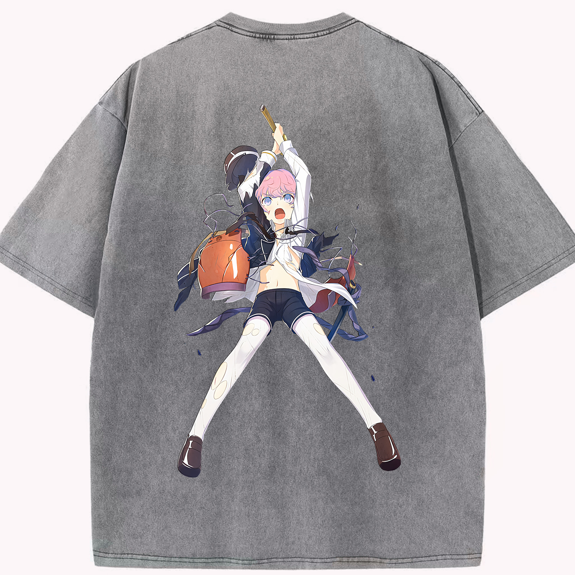 （画像用） 刀剣乱舞 Touken Ranbu 綿100% ヴィンテージ風 半袖Tシャツ（背面プリント）