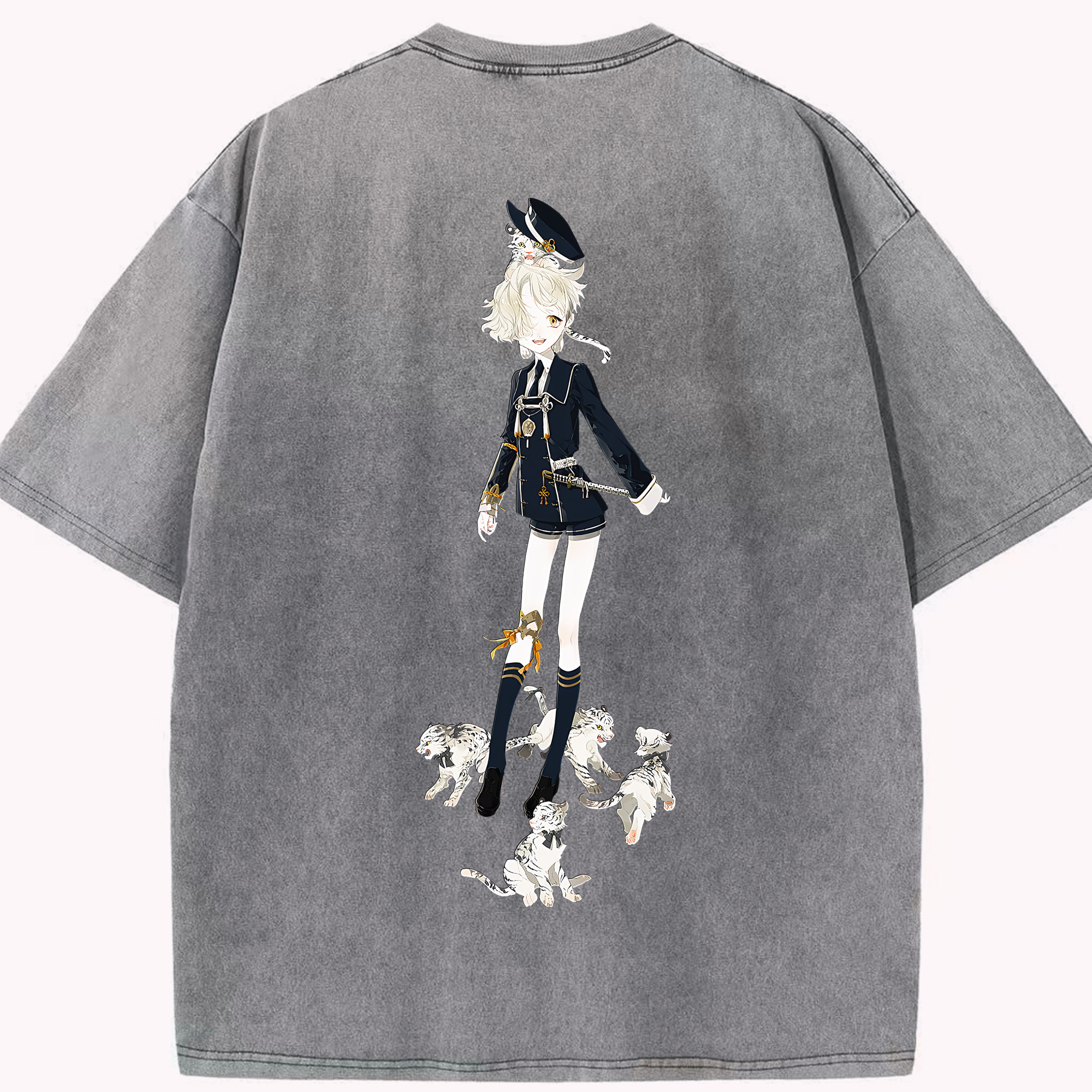 （画像用） 刀剣乱舞 Touken Ranbu 綿100% ヴィンテージ風 半袖Tシャツ（背面プリント）