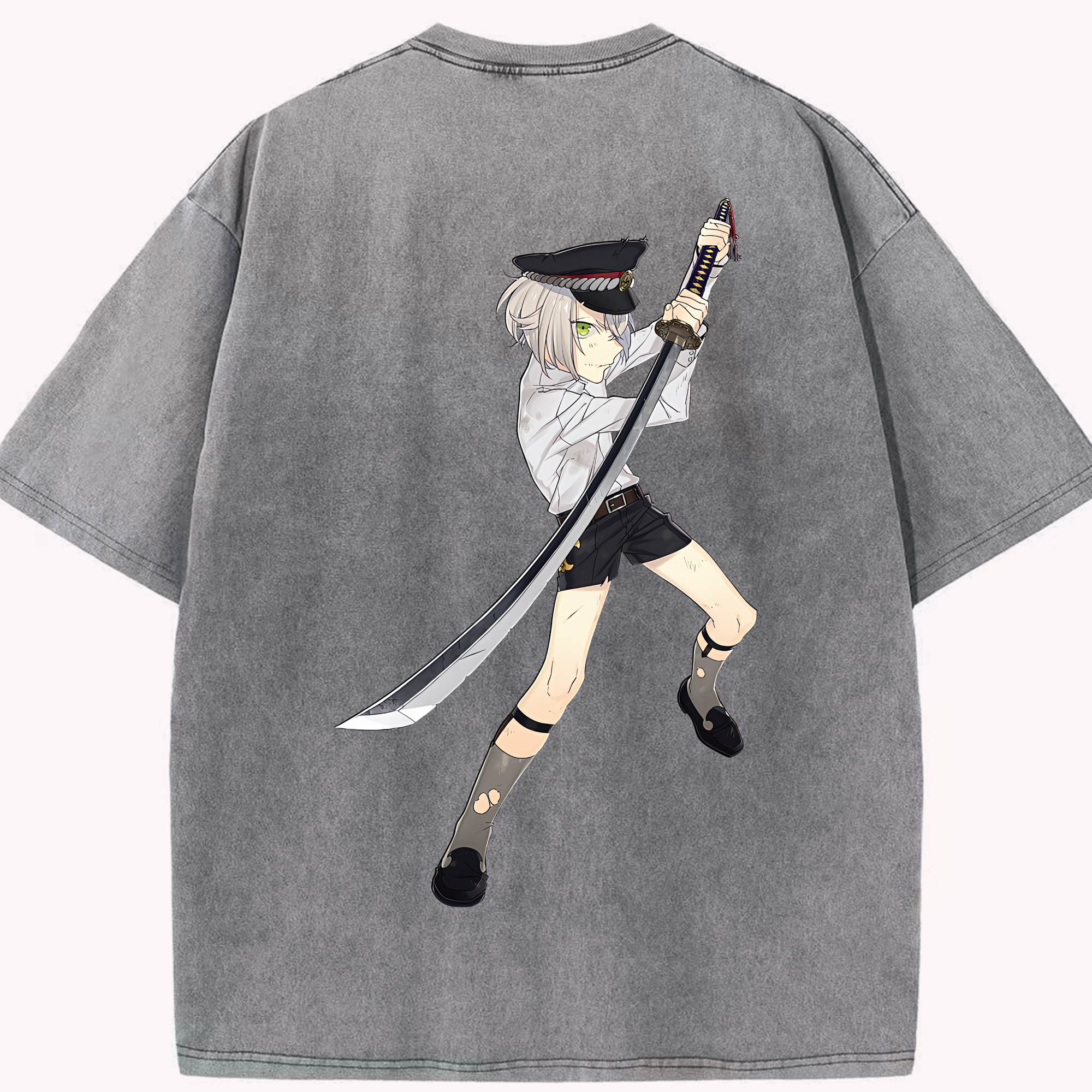 （画像用） 刀剣乱舞 Touken Ranbu 綿100% ヴィンテージ風 半袖Tシャツ（背面プリント）