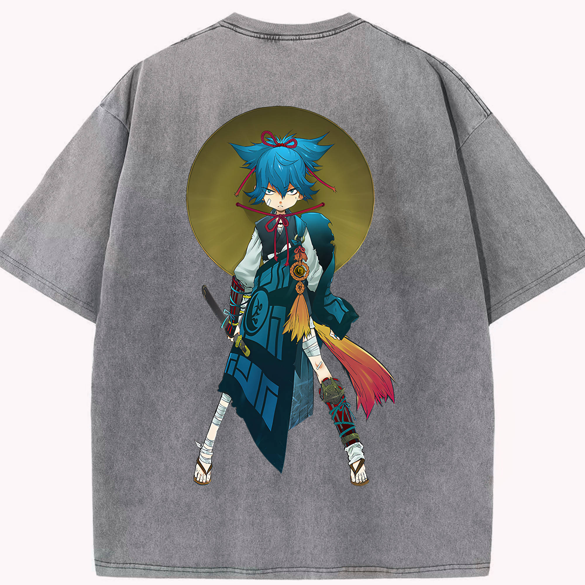 （画像用） 刀剣乱舞 Touken Ranbu 綿100% ヴィンテージ風 半袖Tシャツ（背面プリント）
