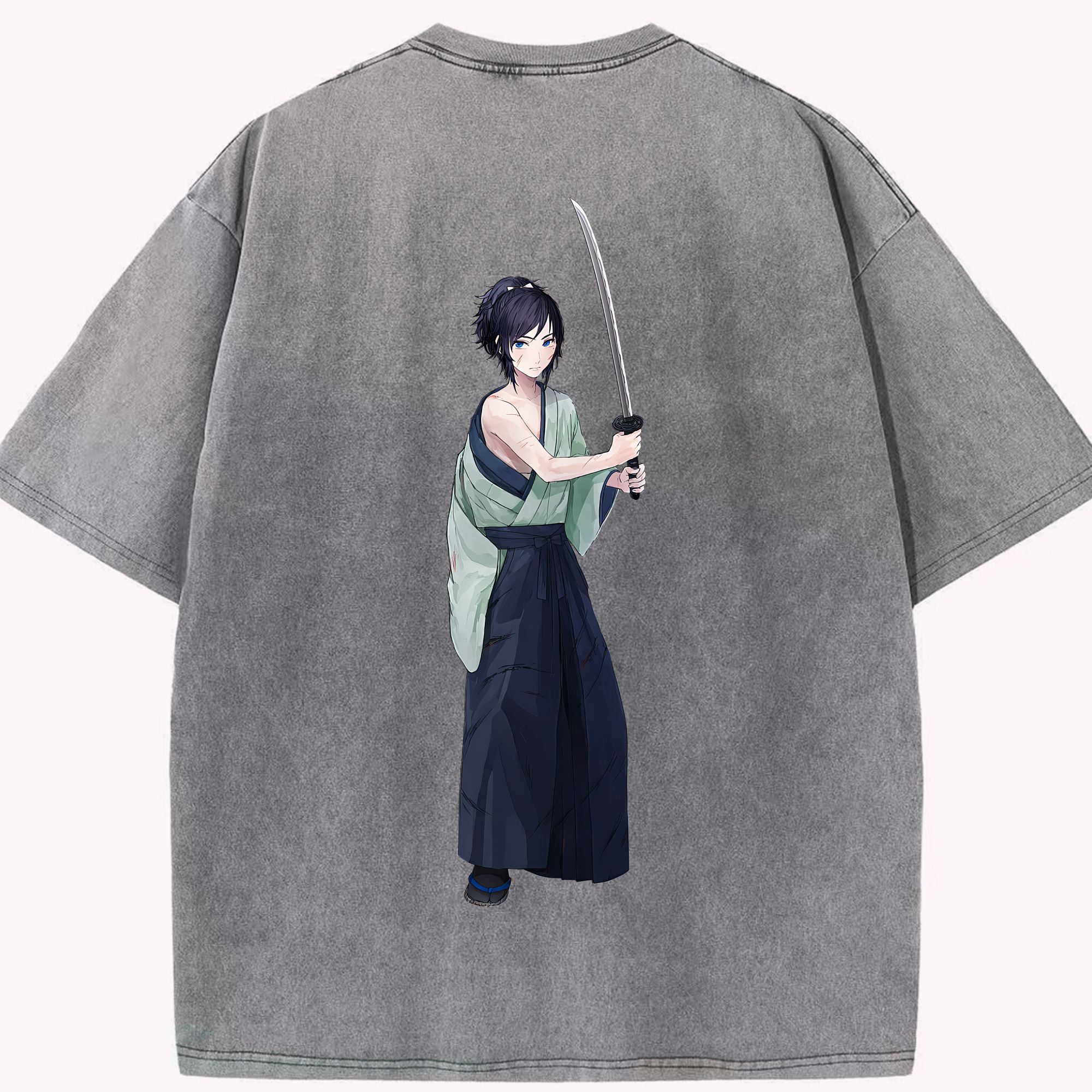 （画像用） 刀剣乱舞 Touken Ranbu 綿100% ヴィンテージ風 半袖Tシャツ（背面プリント）
