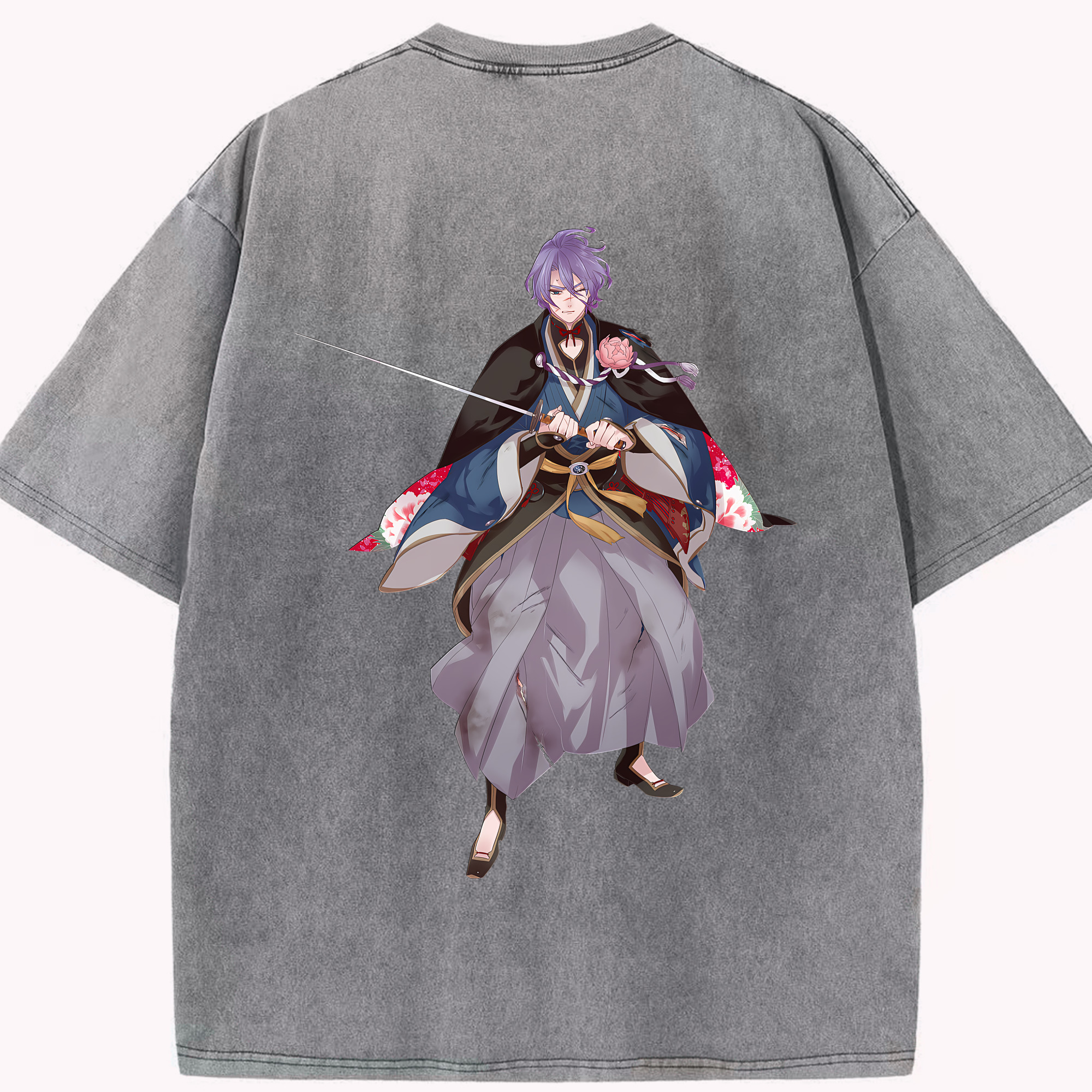 （画像用） 刀剣乱舞 Touken Ranbu 綿100% ヴィンテージ風 半袖Tシャツ（背面プリント）