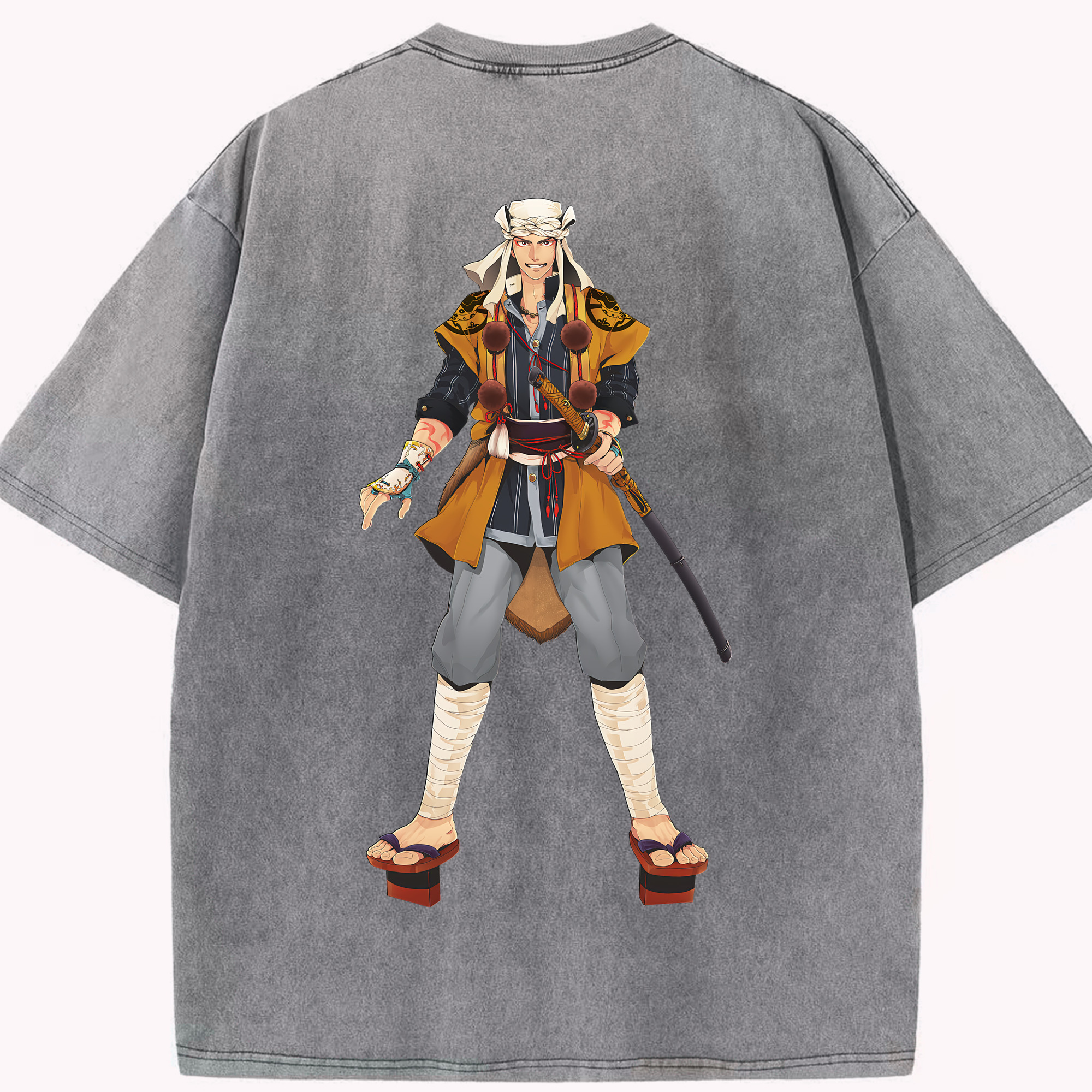 （画像用） 刀剣乱舞 Touken Ranbu 綿100% ヴィンテージ風 半袖Tシャツ（背面プリント）