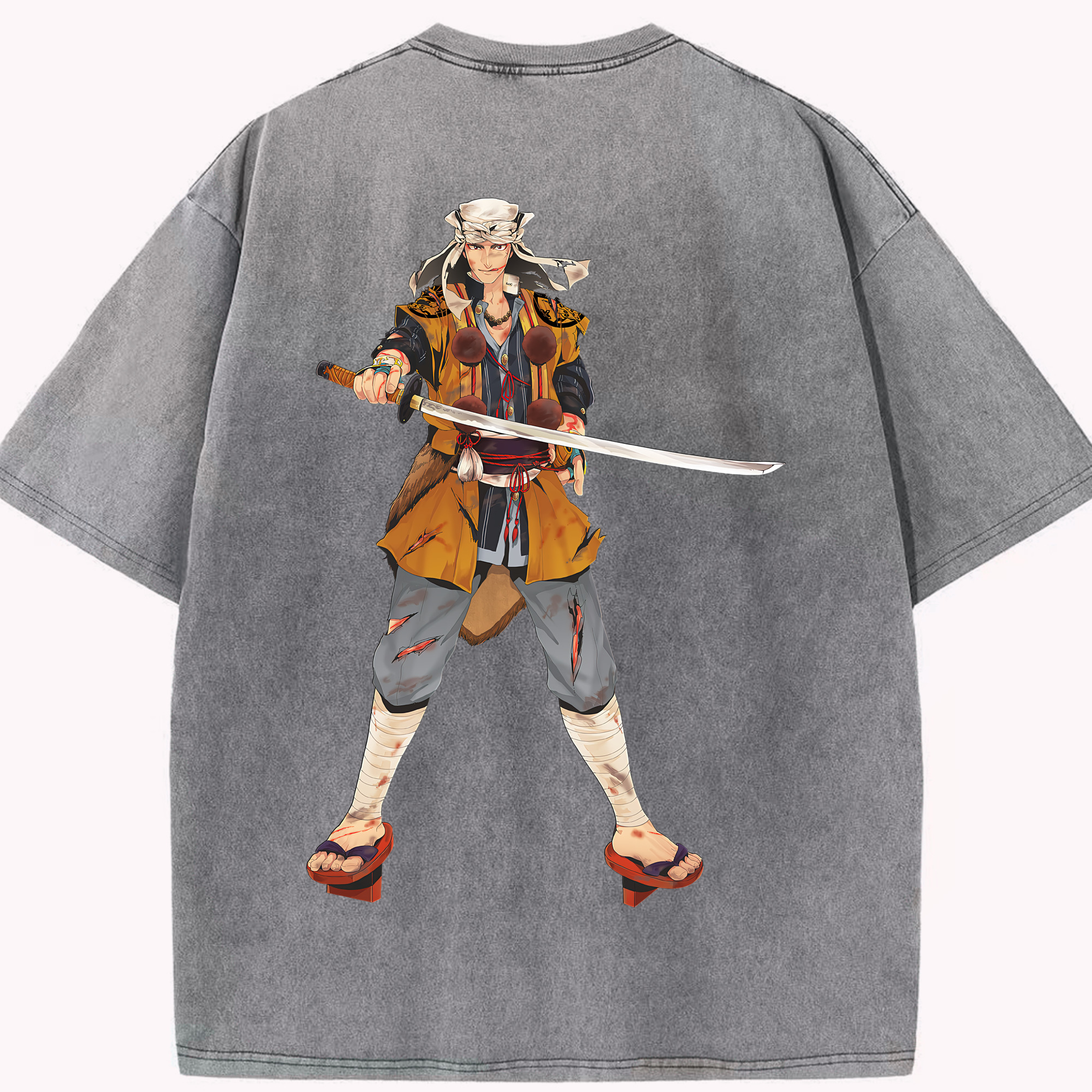 （画像用） 刀剣乱舞 Touken Ranbu 綿100% ヴィンテージ風 半袖Tシャツ（背面プリント）