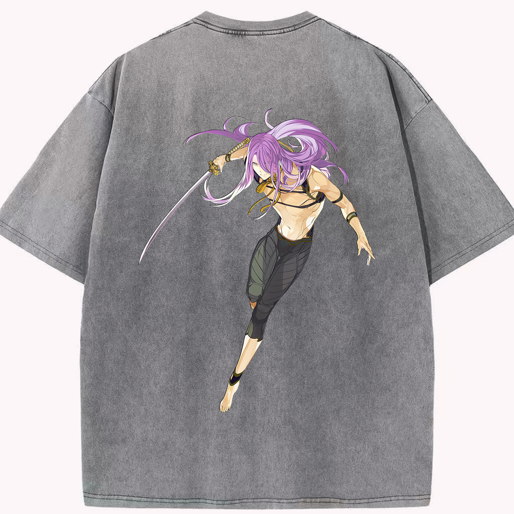 （画像用） 刀剣乱舞 Touken Ranbu 綿100% ヴィンテージ風 半袖Tシャツ（背面プリント）