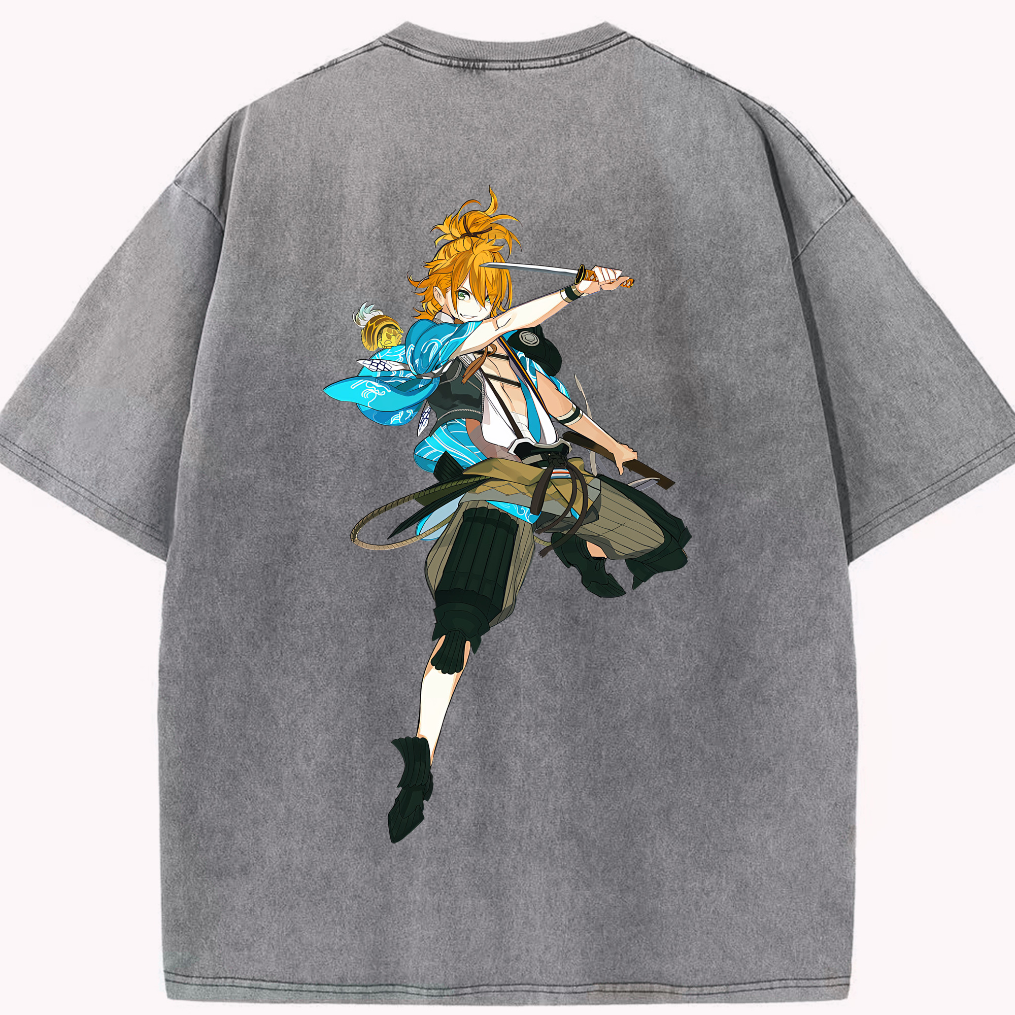 （画像用） 刀剣乱舞 Touken Ranbu 綿100% ヴィンテージ風 半袖Tシャツ（背面プリント）
