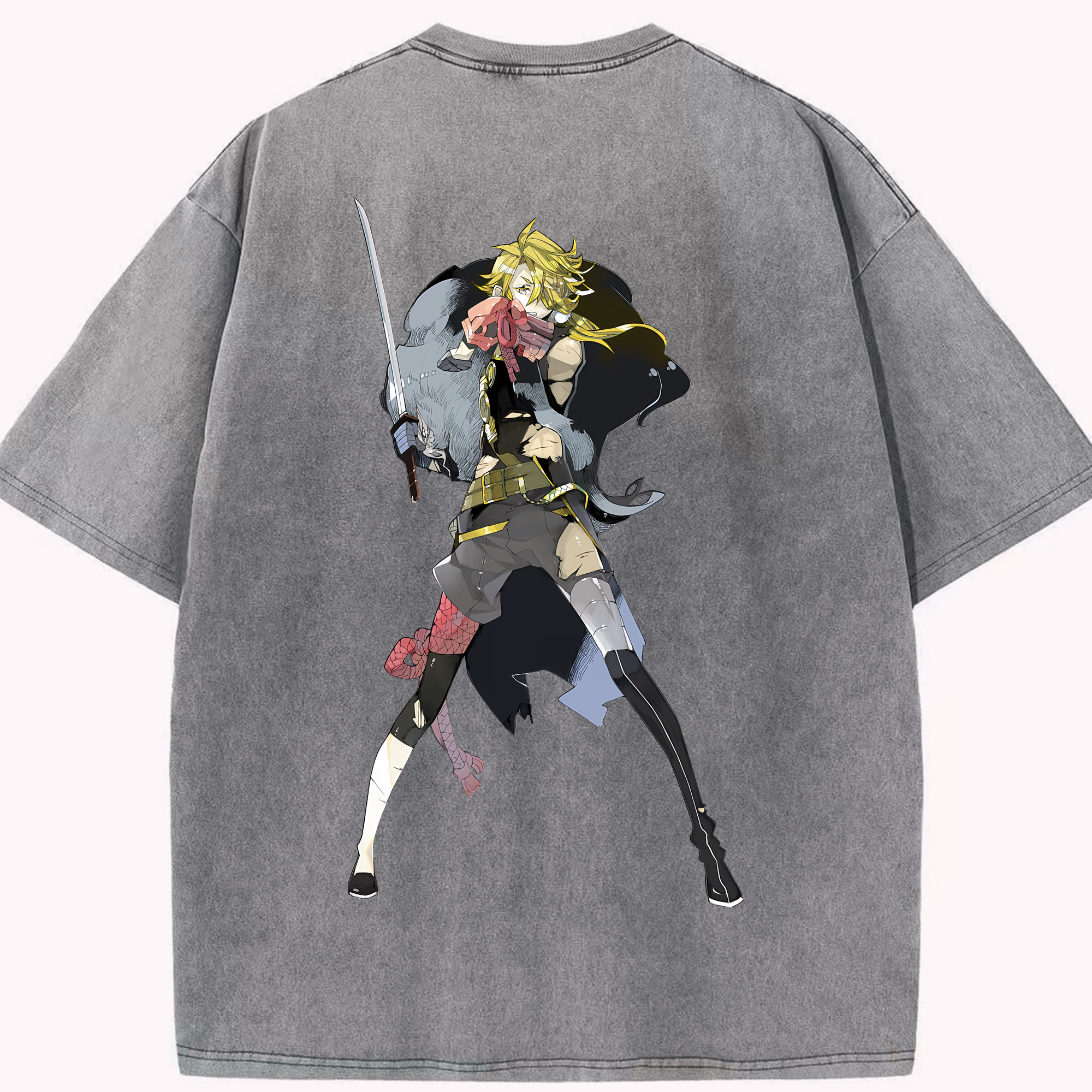 （画像用） 刀剣乱舞 Touken Ranbu 綿100% ヴィンテージ風 半袖Tシャツ（背面プリント）