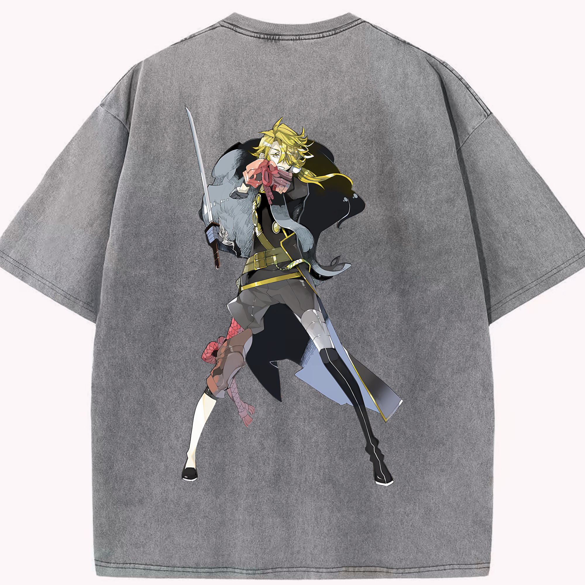 （画像用） 刀剣乱舞 Touken Ranbu 綿100% ヴィンテージ風 半袖Tシャツ（背面プリント）