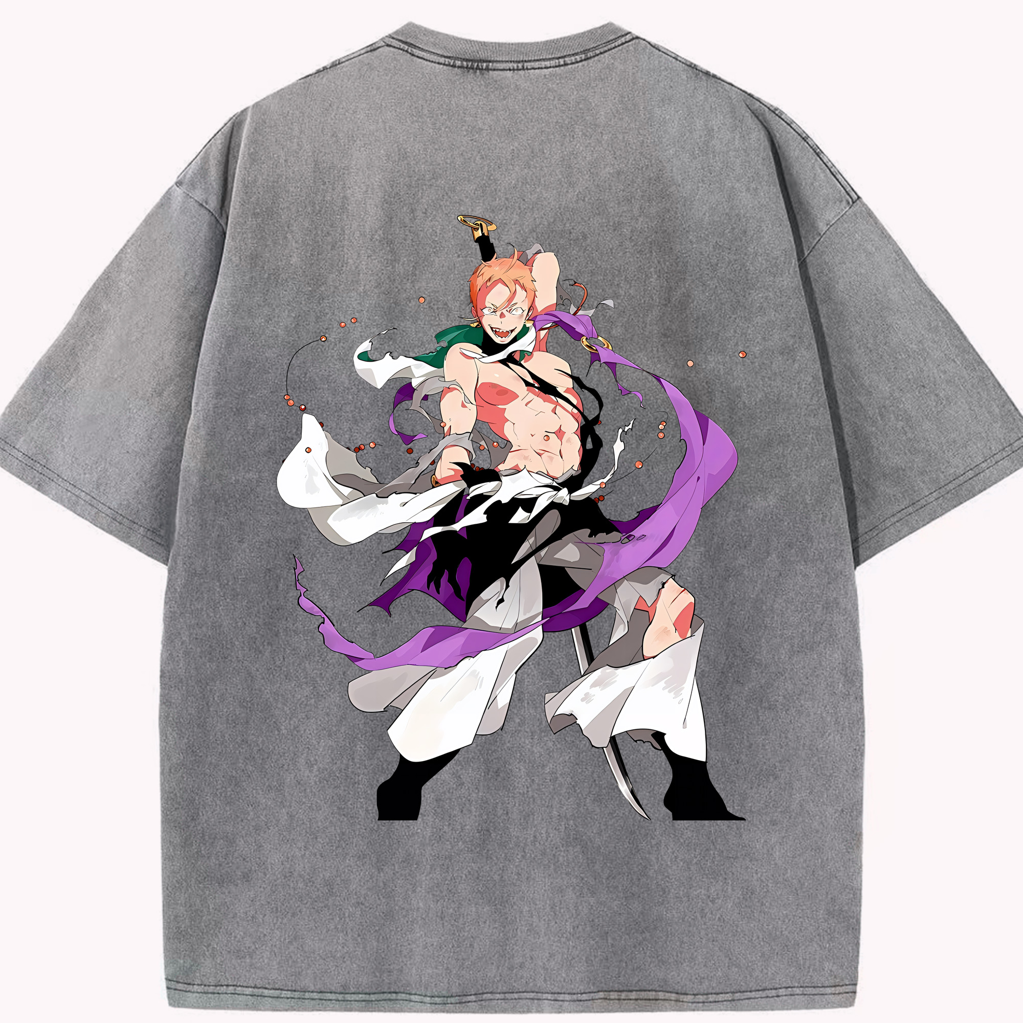 （画像用） 刀剣乱舞 Touken Ranbu 綿100% ヴィンテージ風 半袖Tシャツ（背面プリント）