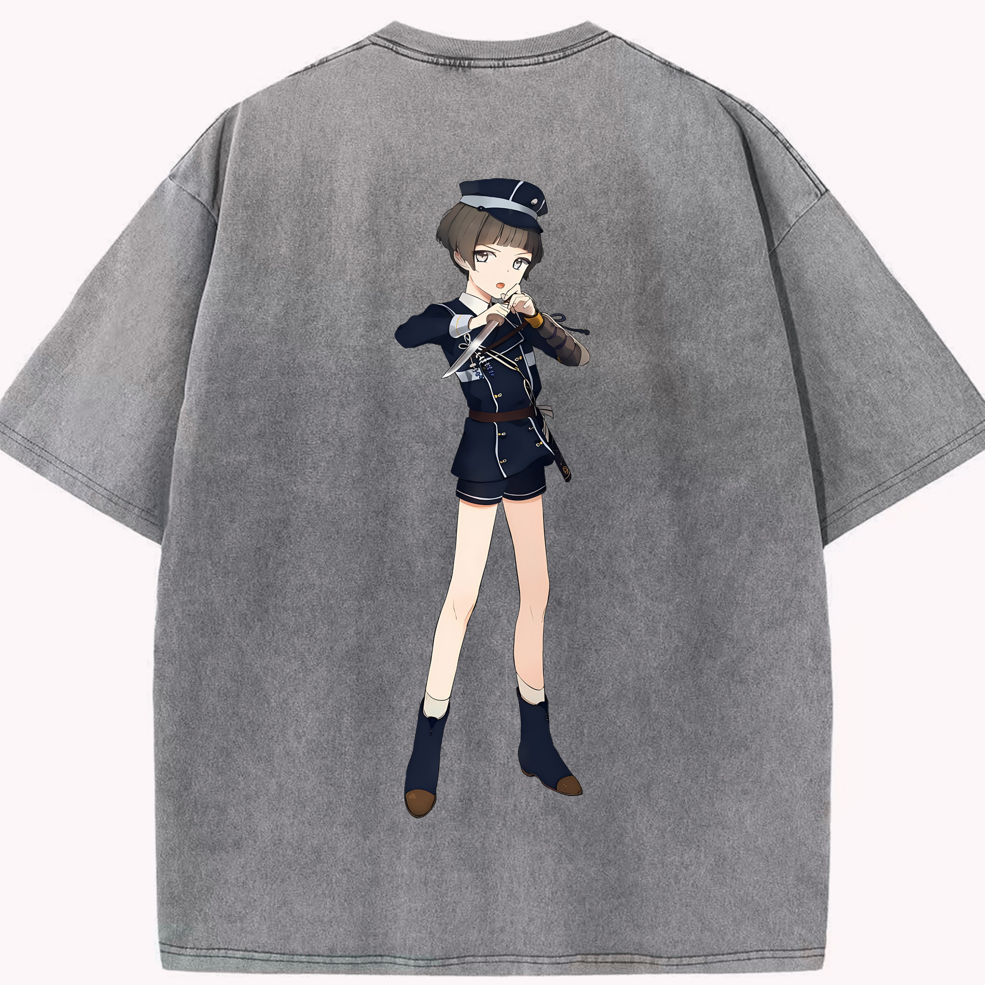（画像用） 刀剣乱舞 Touken Ranbu 綿100% ヴィンテージ風 半袖Tシャツ（背面プリント）