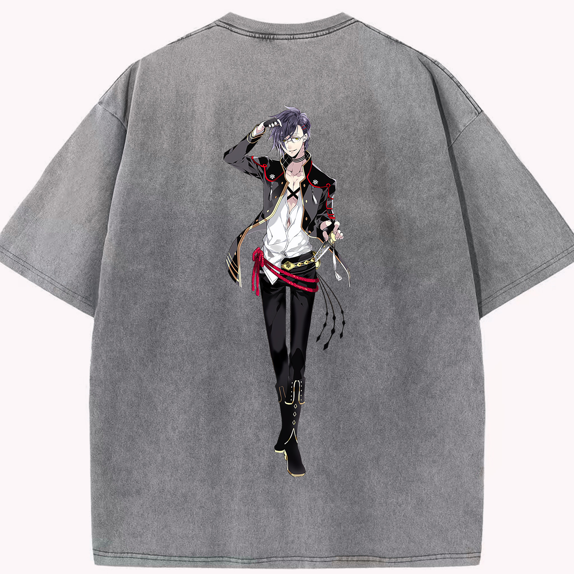 （画像用） 刀剣乱舞 Touken Ranbu 綿100% ヴィンテージ風 半袖Tシャツ（背面プリント）