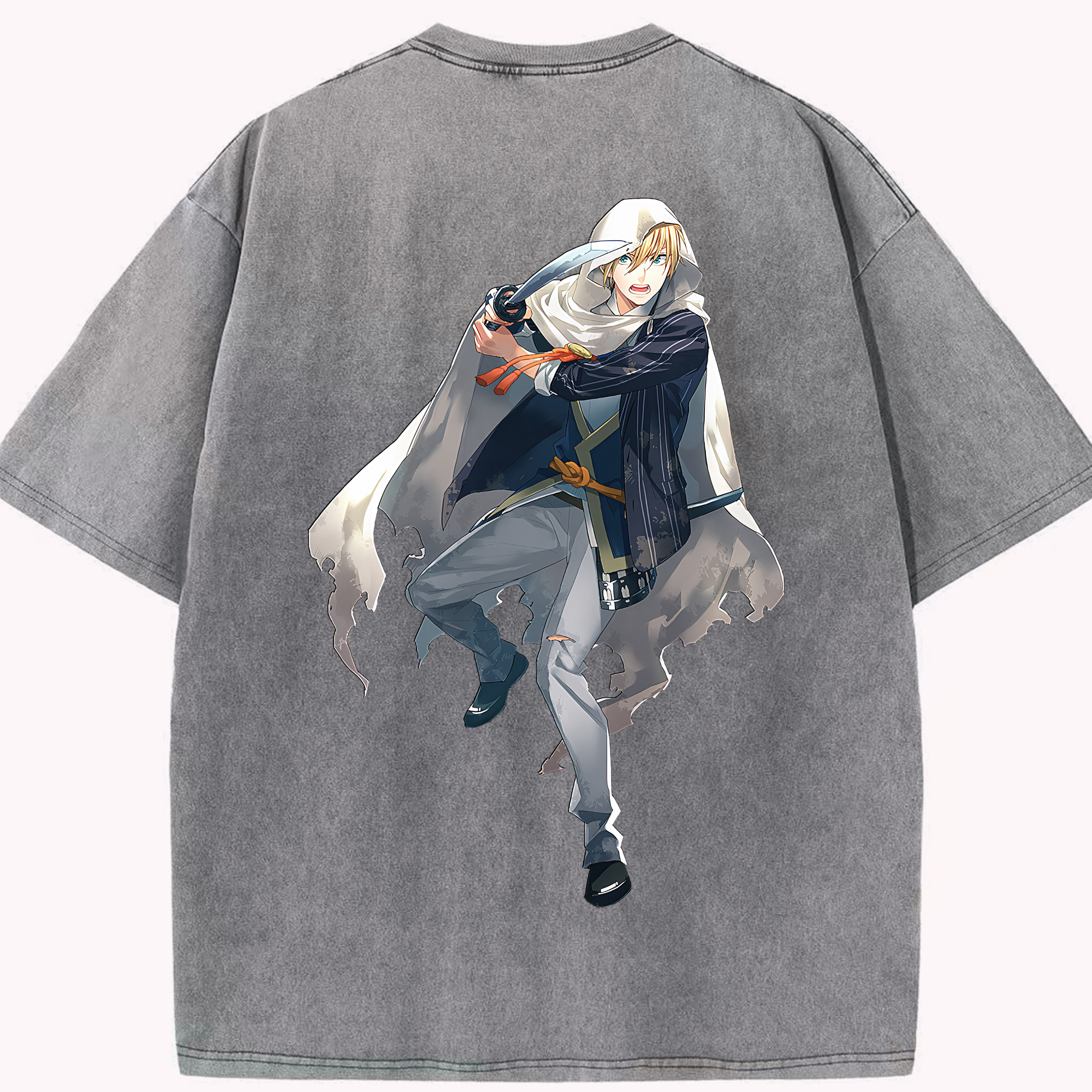 （画像用） 刀剣乱舞 Touken Ranbu 綿100% ヴィンテージ風 半袖Tシャツ（背面プリント）