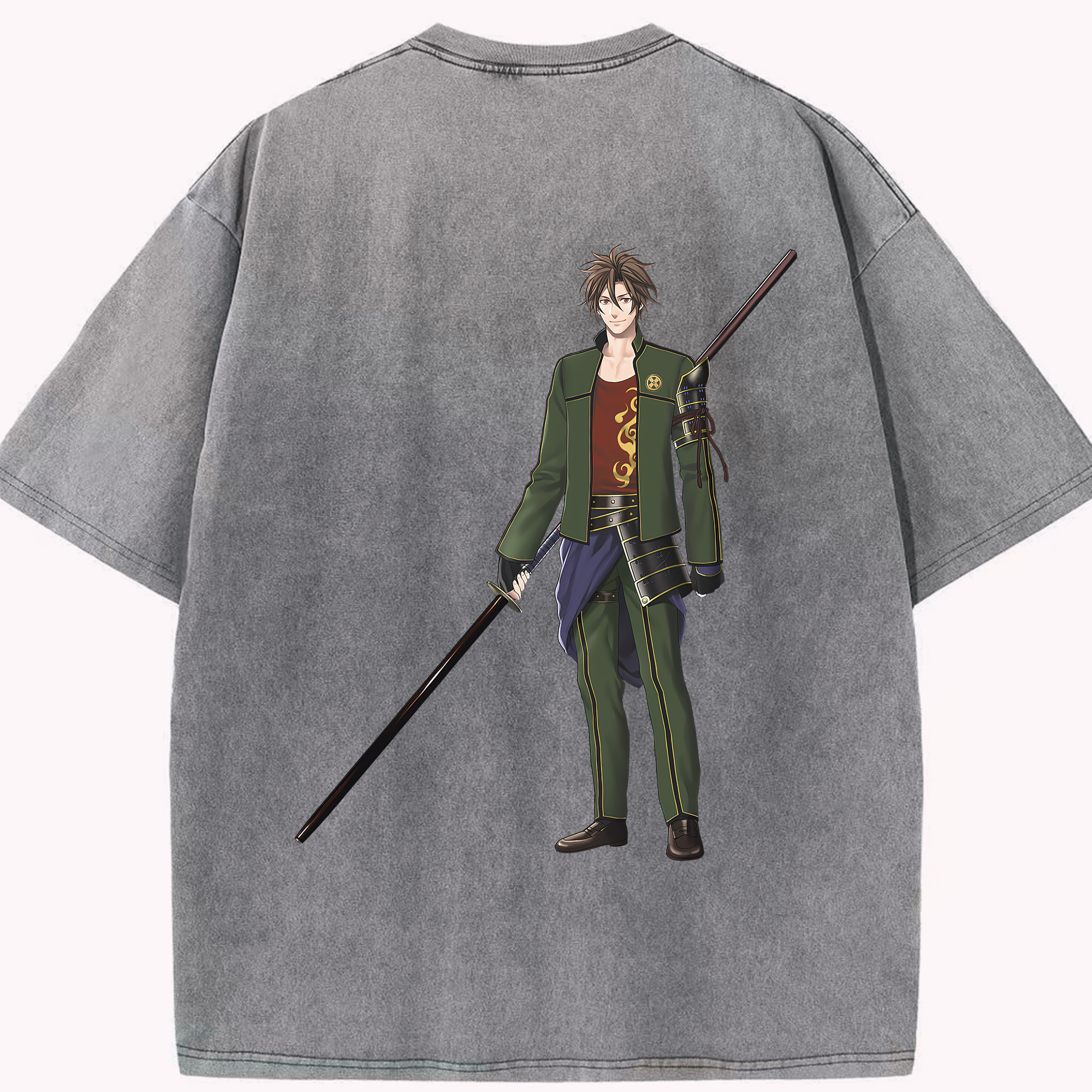 （画像用） 刀剣乱舞 Touken Ranbu 綿100% ヴィンテージ風 半袖Tシャツ（背面プリント）