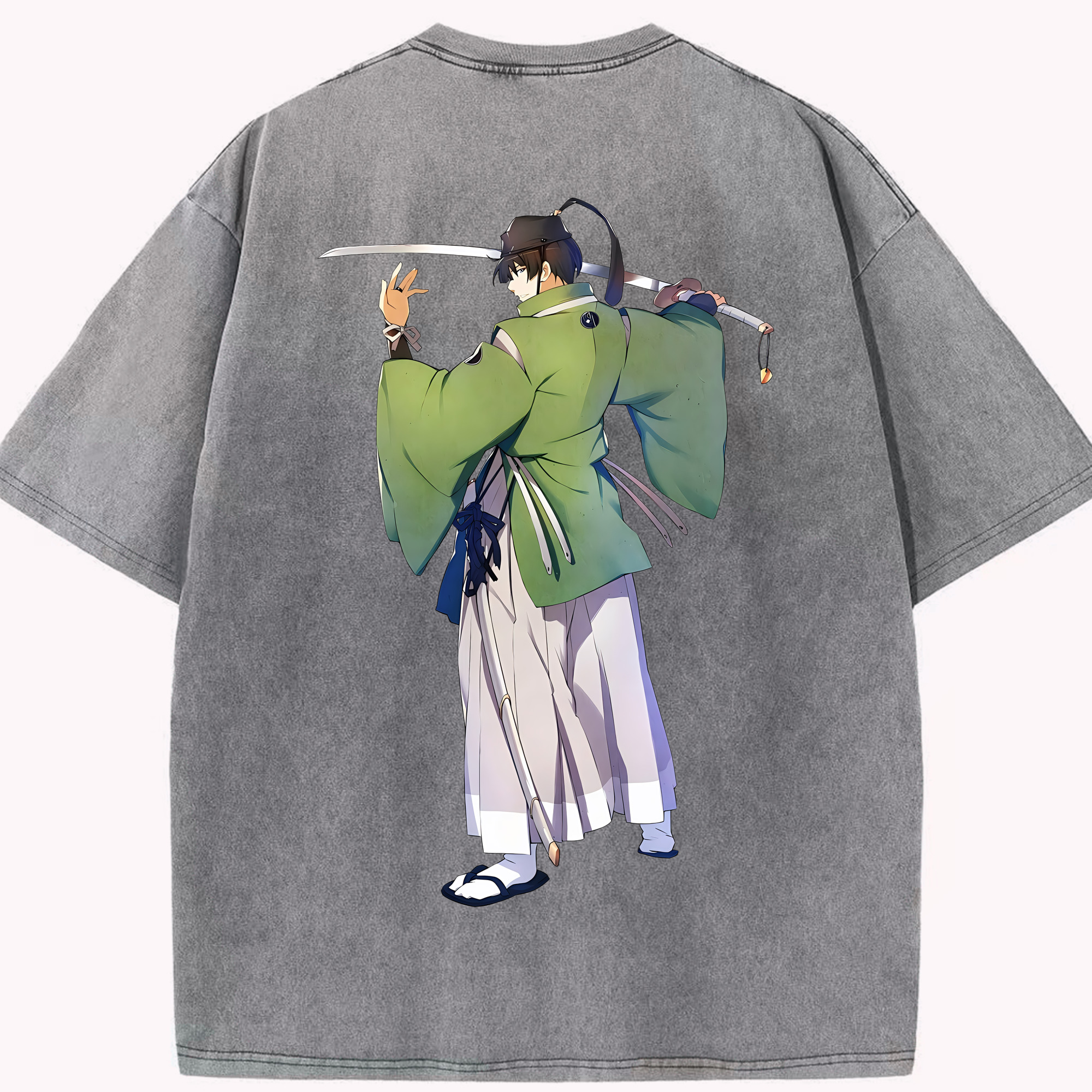 （画像用） 刀剣乱舞 Touken Ranbu 綿100% ヴィンテージ風 半袖Tシャツ（背面プリント）