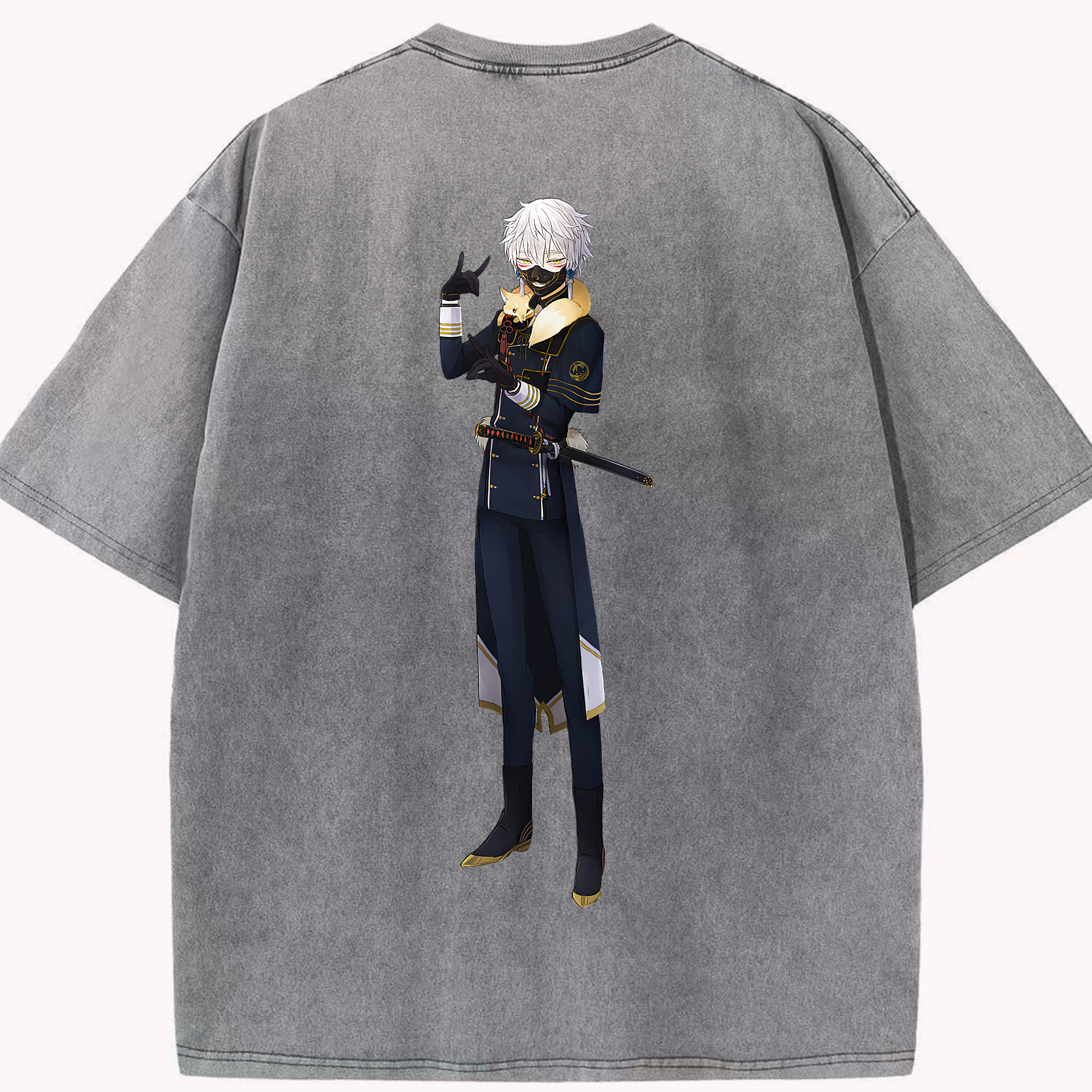 （画像用） 刀剣乱舞 Touken Ranbu 綿100% ヴィンテージ風 半袖Tシャツ（背面プリント）