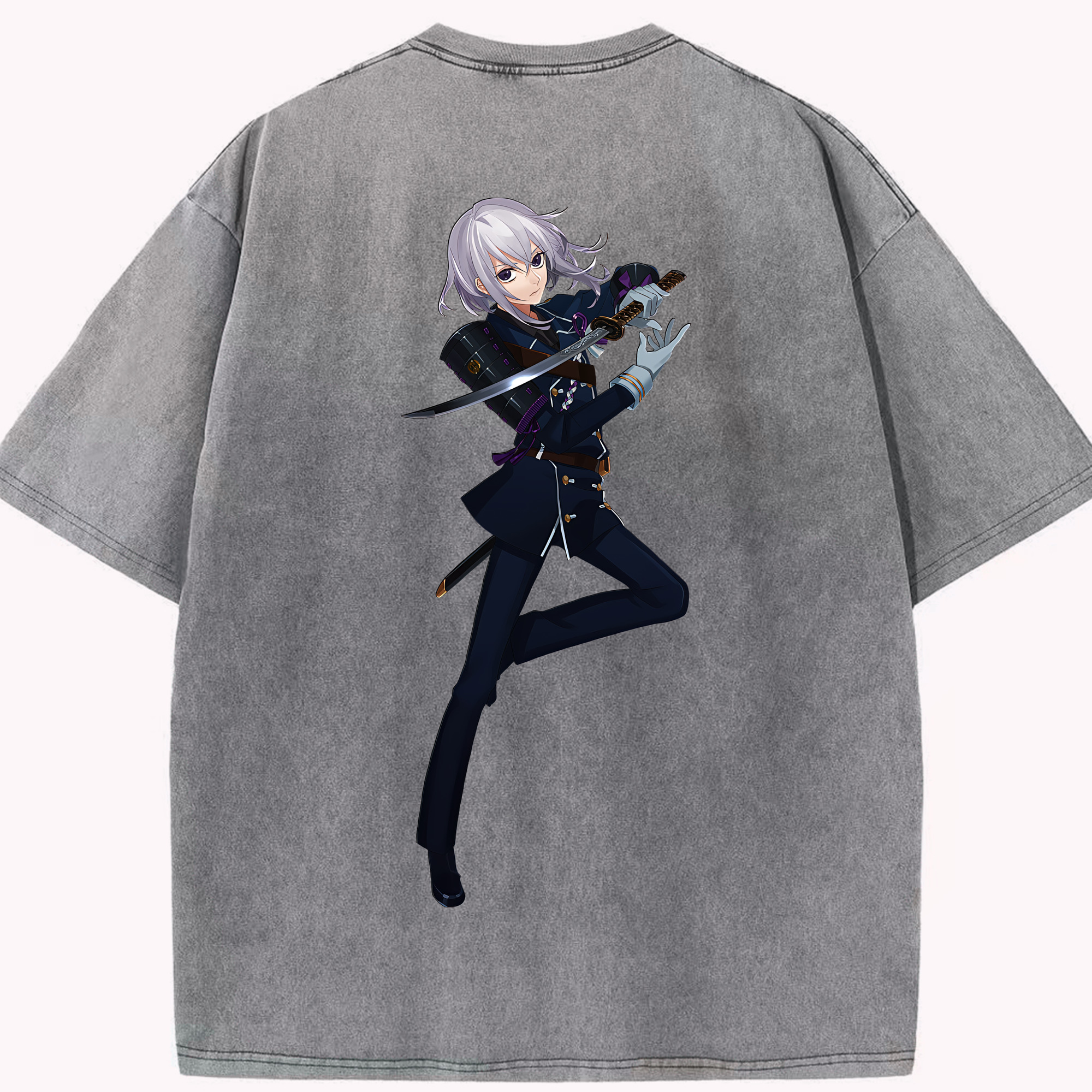 （画像用） 刀剣乱舞 Touken Ranbu 綿100% ヴィンテージ風 半袖Tシャツ（背面プリント）