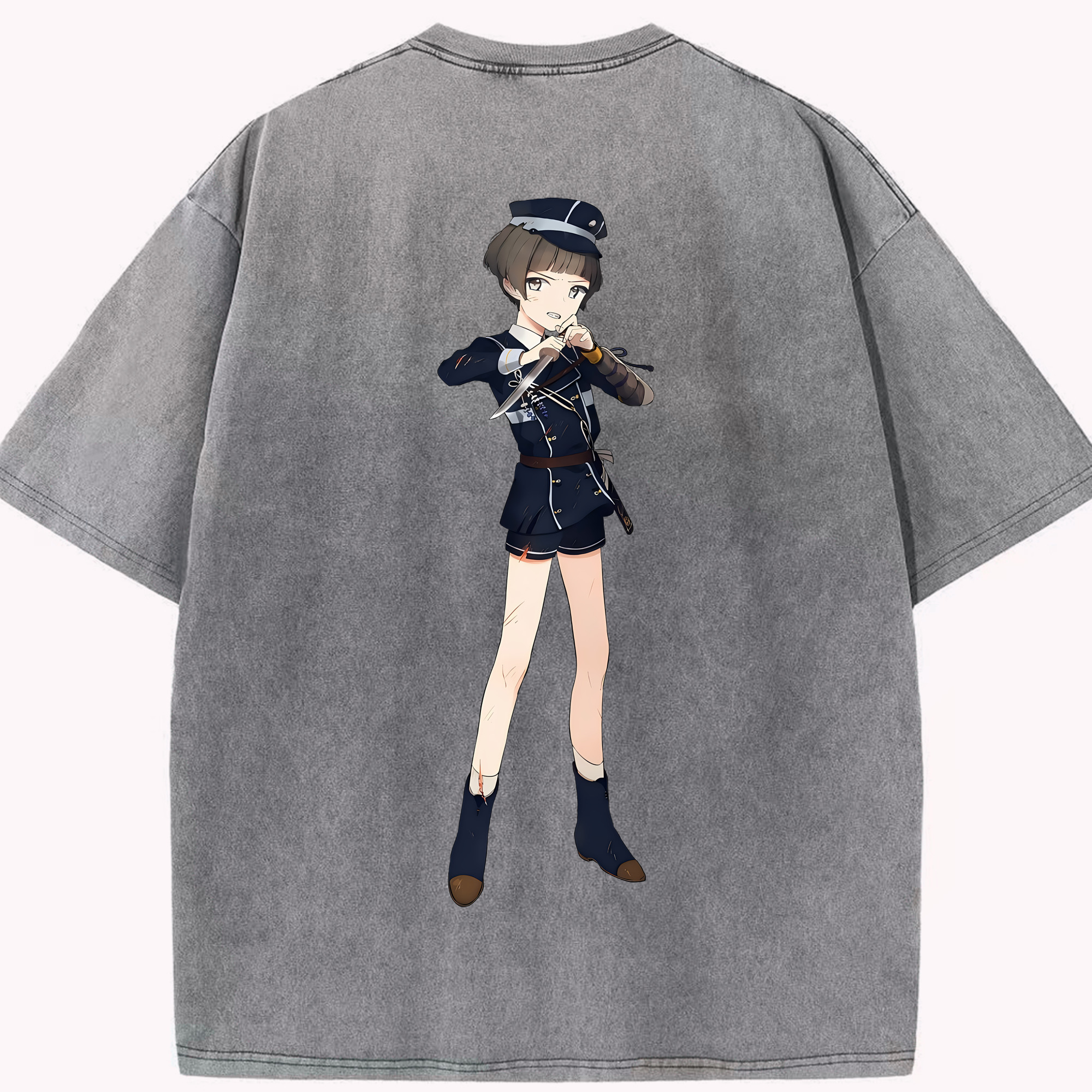 （画像用） 刀剣乱舞 Touken Ranbu 綿100% ヴィンテージ風 半袖Tシャツ（背面プリント）