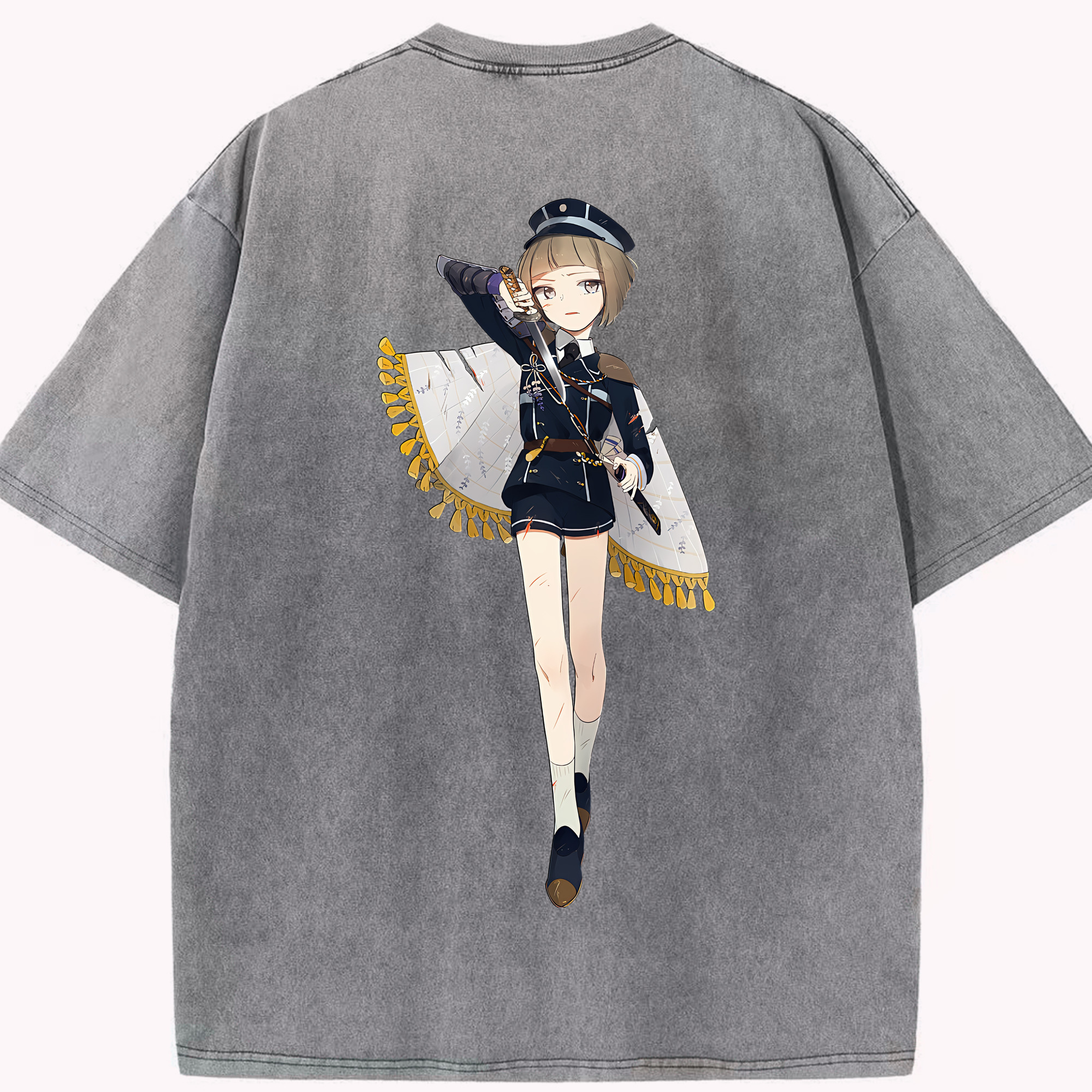 （画像用） 刀剣乱舞 Touken Ranbu 綿100% ヴィンテージ風 半袖Tシャツ（背面プリント）