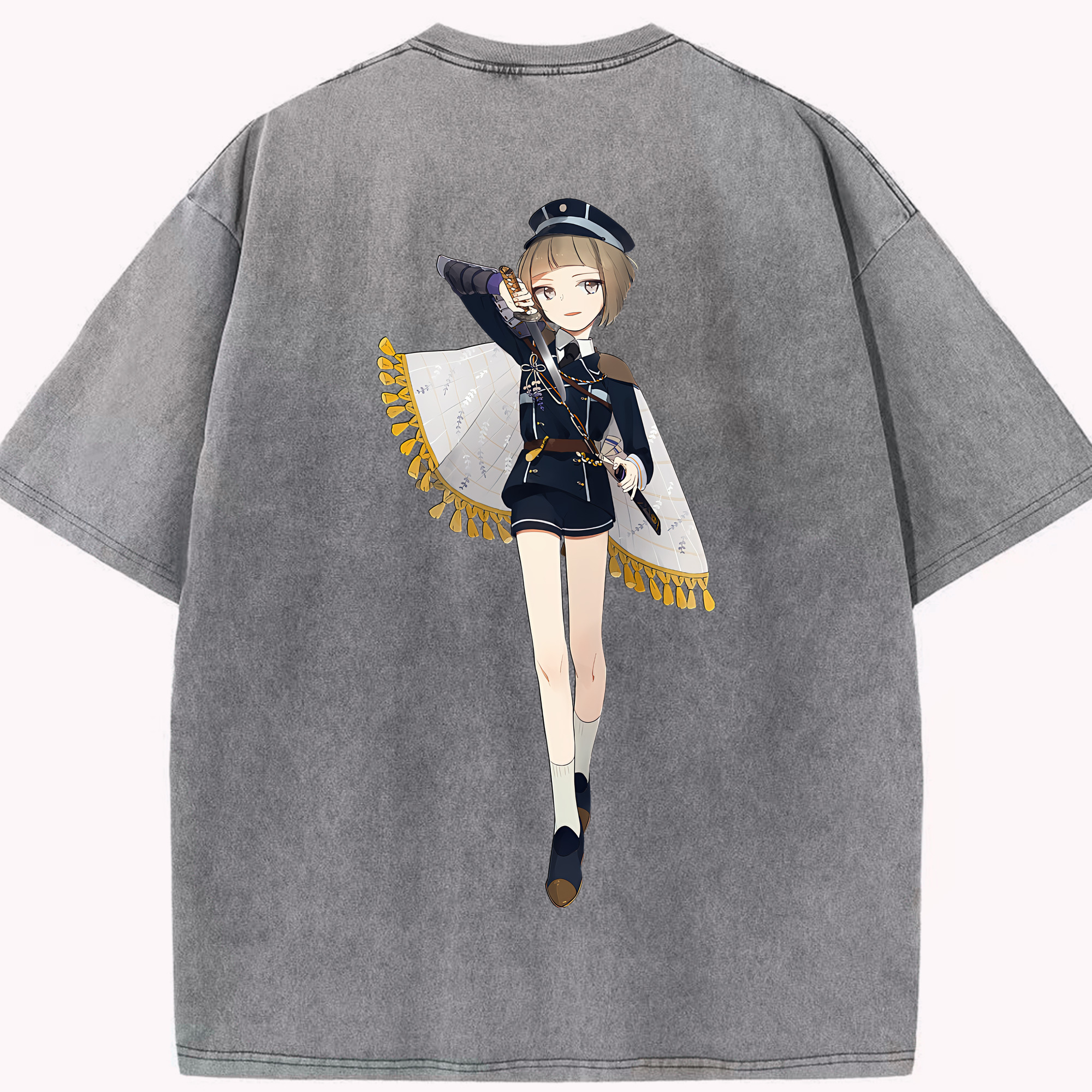 （画像用） 刀剣乱舞 Touken Ranbu 綿100% ヴィンテージ風 半袖Tシャツ（背面プリント）